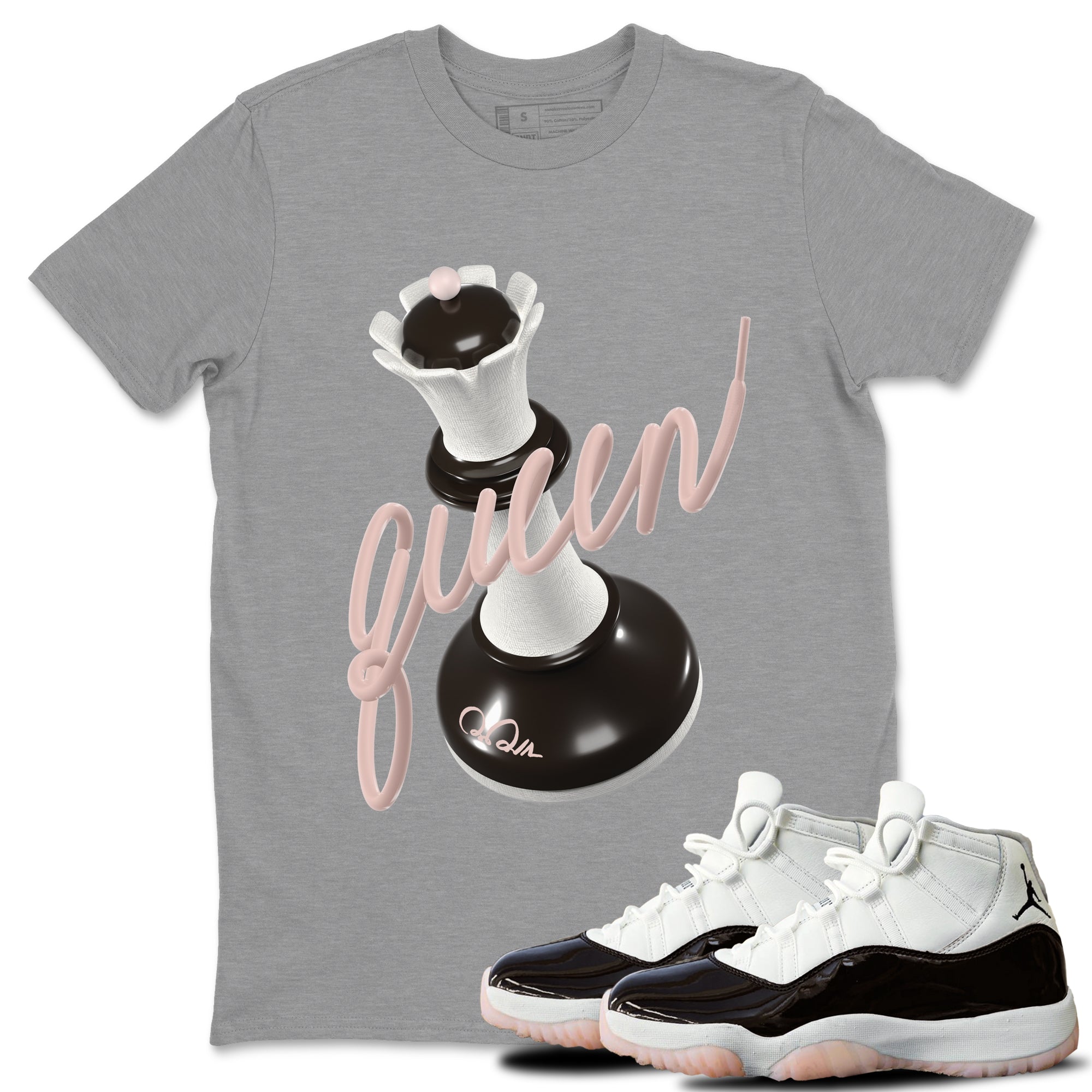 Air Jordan 11 Neapolitan shirt to match jordans 3D Queen sneaker matching t-shirts and clothing AJ11 Neapolitan Drip Gear Zone Cotton Casual Unisex Heather Grey 1 T-Shirt