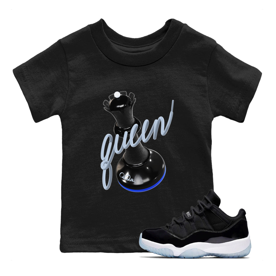 Air Jordan 11 Space shirt to match jordans 3D Queen sneaker tees AJ11 Space Drip Gear Zone baby toddler Black 1 cotton Shirt