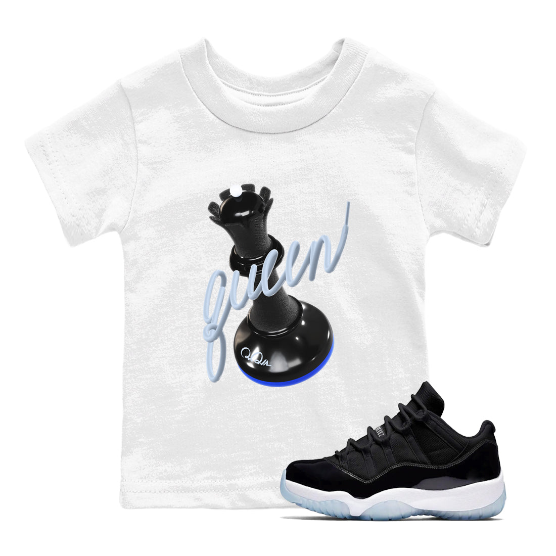 Air Jordan 11 Space shirt to match jordans 3D Queen sneaker tees AJ11 Space Drip Gear Zone baby toddler White 1 cotton Shirt