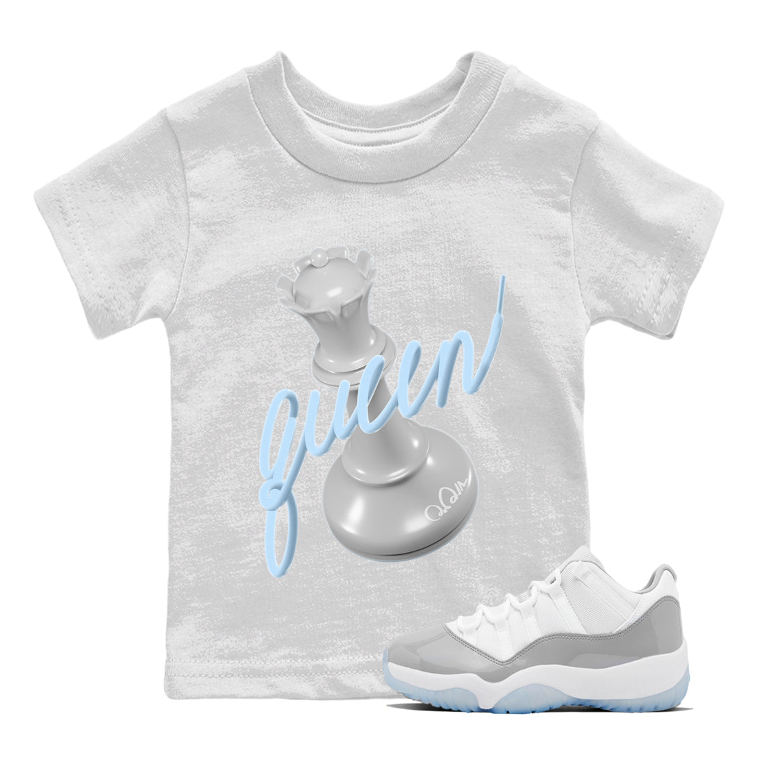 Air Jordan 11 White Cement Sneaker Match Tees 3D Queen Streetwear Sneaker Shirt Air Jordan 11 Cement Grey Sneaker Release Tees Kids Shirts White 1