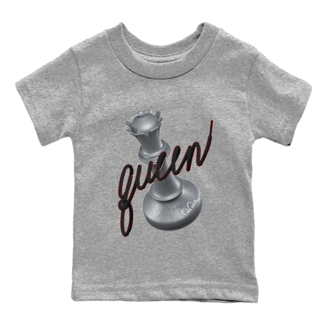 Air Jordan 14 Metallic Silver Sneaker Match Tees 3D Queen Streetwear Sneaker Shirt AJ14 Metallic Silver Sneaker Release Tees Kids Shirts Heather Grey 2