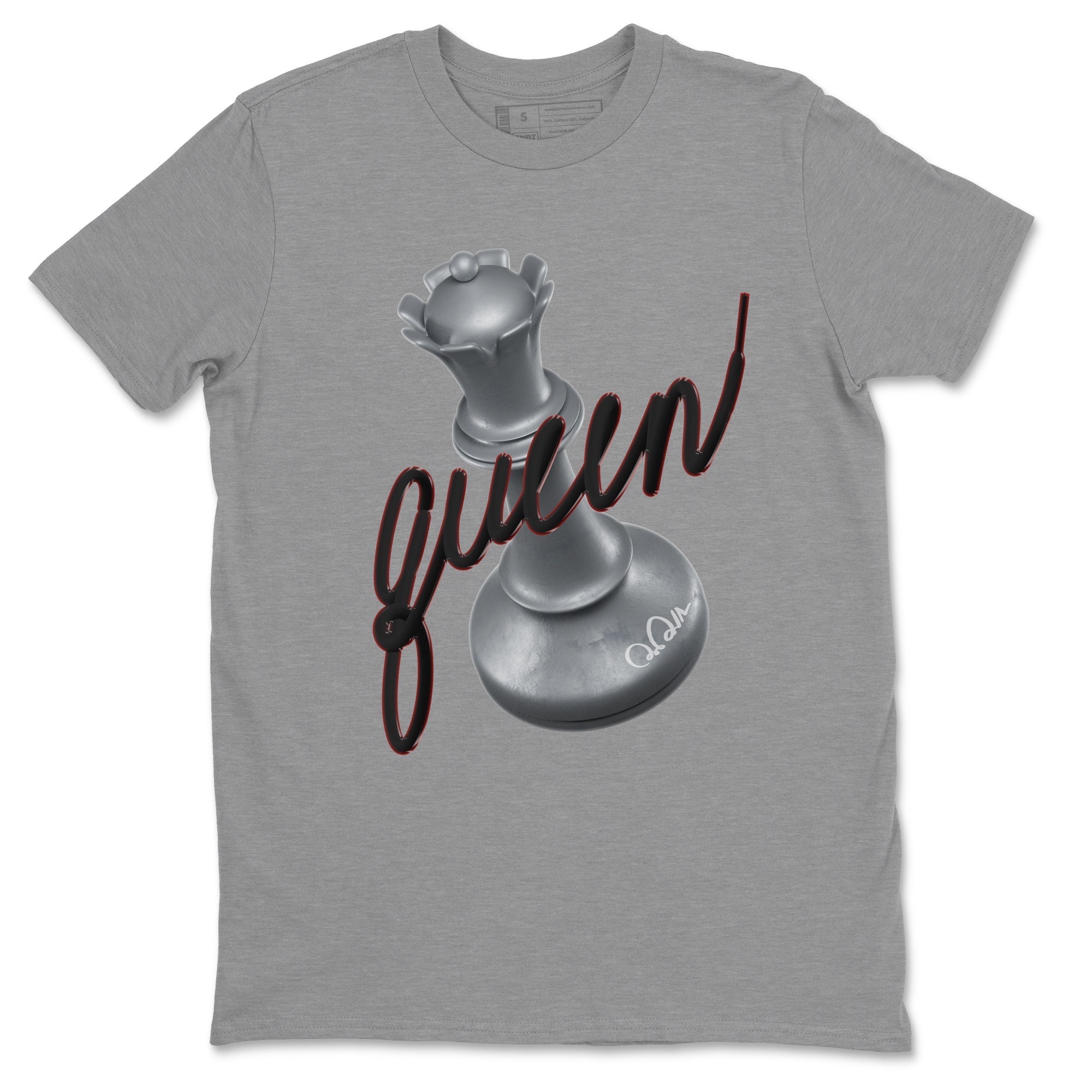 Air Jordan 14 Metallic Silver Sneaker Match Tees 3D Queen Streetwear Sneaker Shirt AJ14 Metallic Silver Sneaker Release Tees Unisex Shirts Heather Grey 2