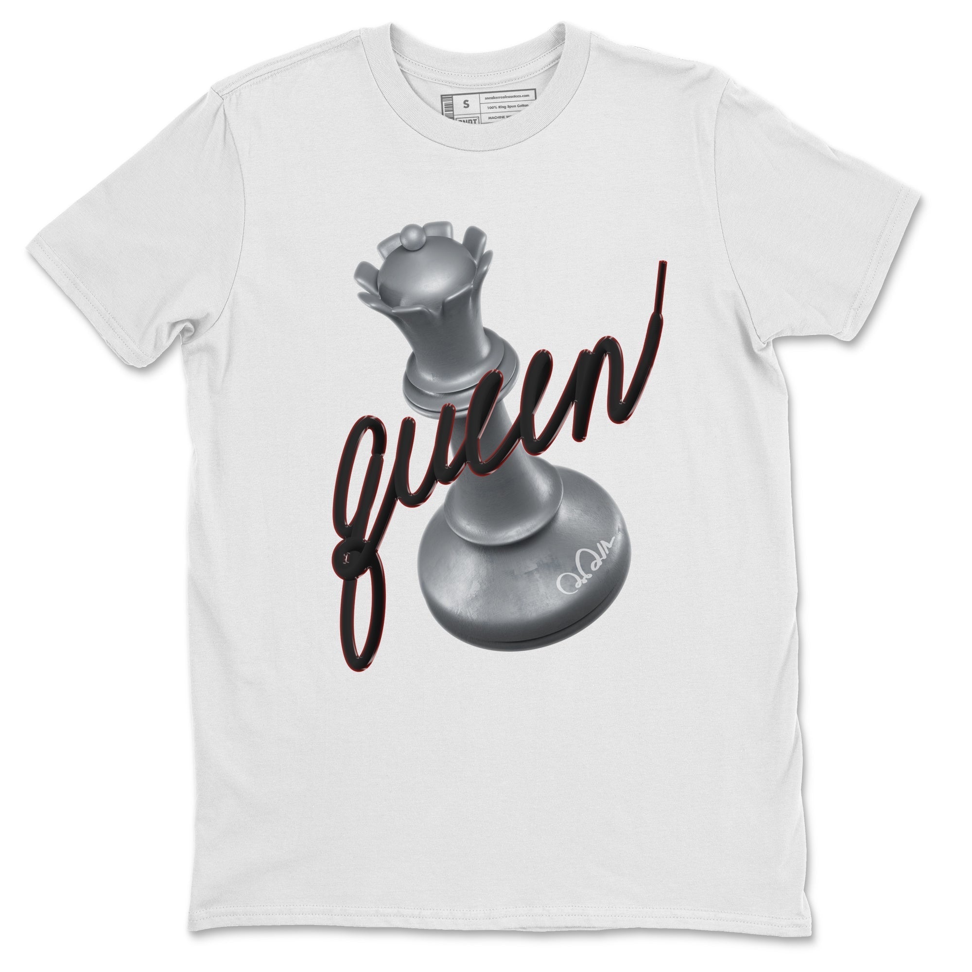 Air Jordan 14 Metallic Silver Sneaker Match Tees 3D Queen Streetwear Sneaker Shirt AJ14 Metallic Silver Sneaker Release Tees Unisex Shirts White 2