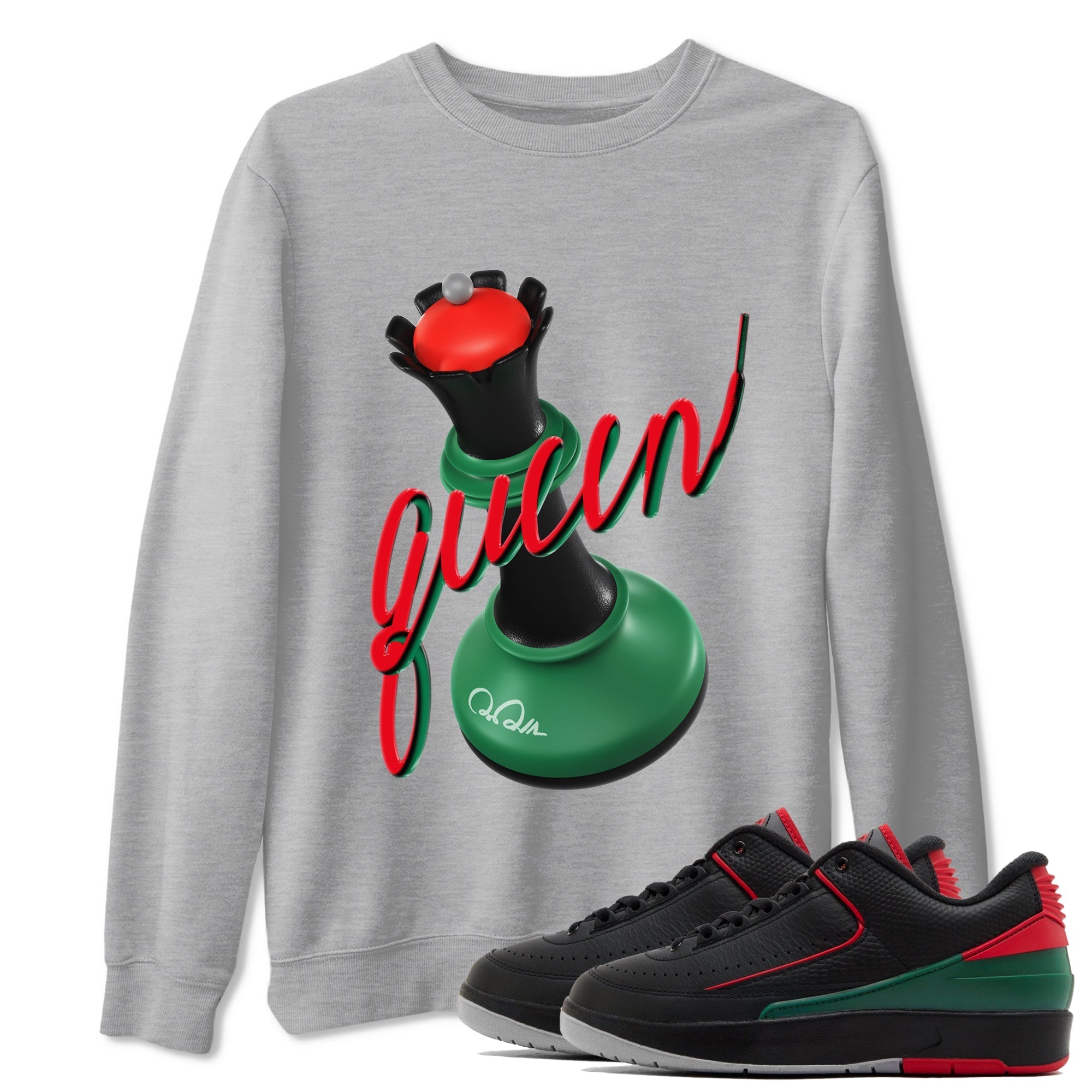 Jordan 2 Low Christmas X-mas Holiday special gift shirt to match jordans 3D Queen sneaker tees Air Jordan 2 Christmas Drip Gear Zone Unisex Heather Grey 1 T-Shirt