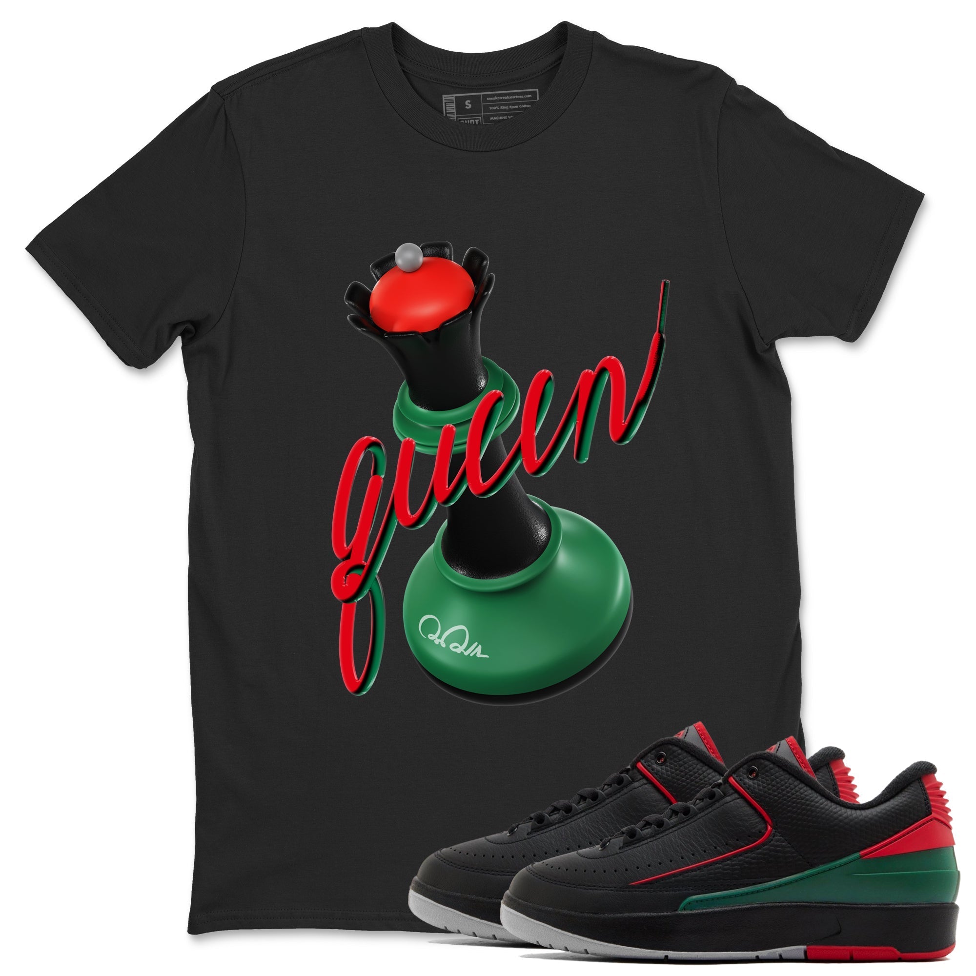 Jordan 2 Low Christmas X-mas Holiday special gift shirt to match jordans 3D Queen sneaker tees Air Jordan 2 Christmas Drip Gear Zone Unisex Black 1 T-Shirt