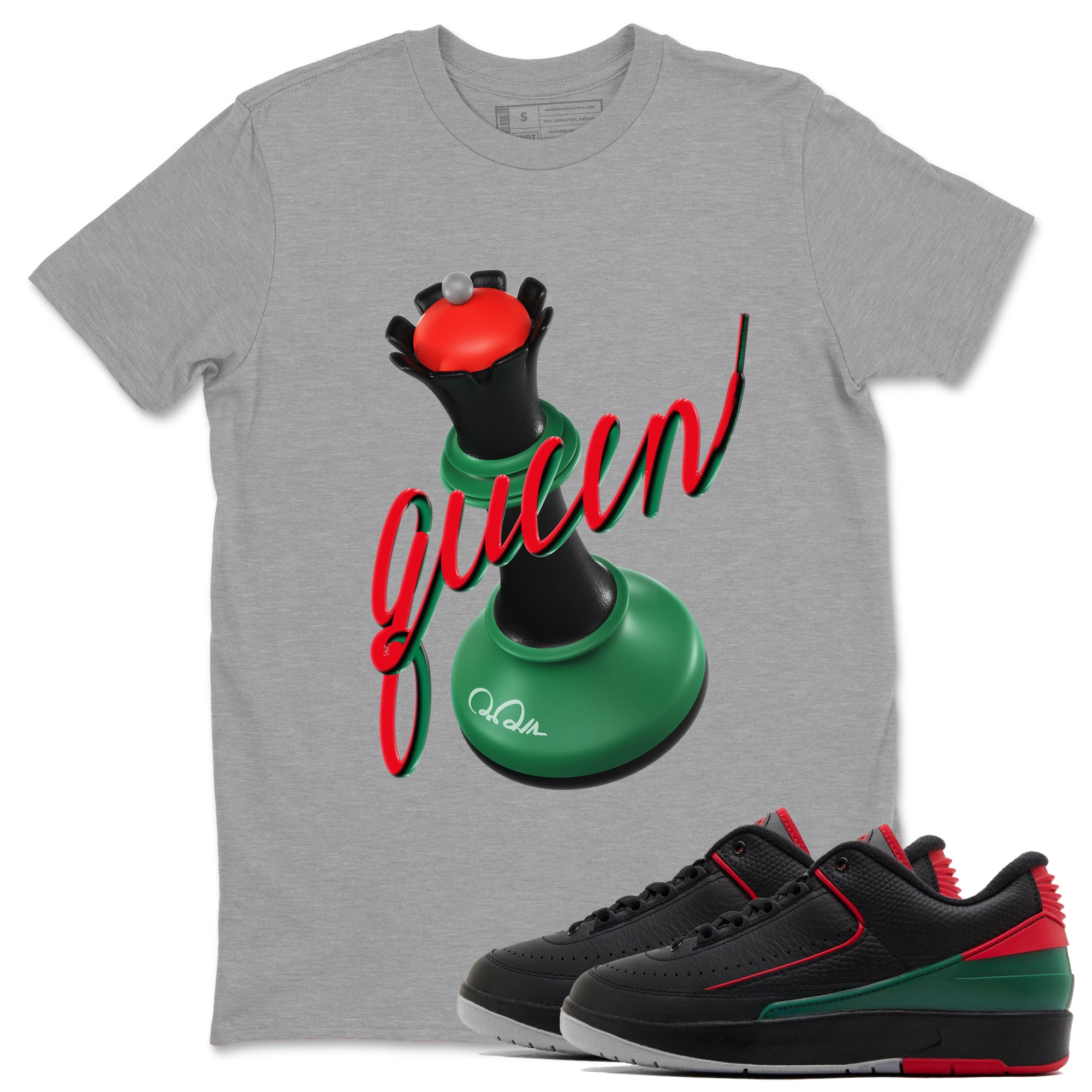 Jordan 2 Low Christmas X-mas Holiday special gift shirt to match jordans 3D Queen sneaker tees Air Jordan 2 Christmas Drip Gear Zone Unisex Heather Grey 1 T-Shirt