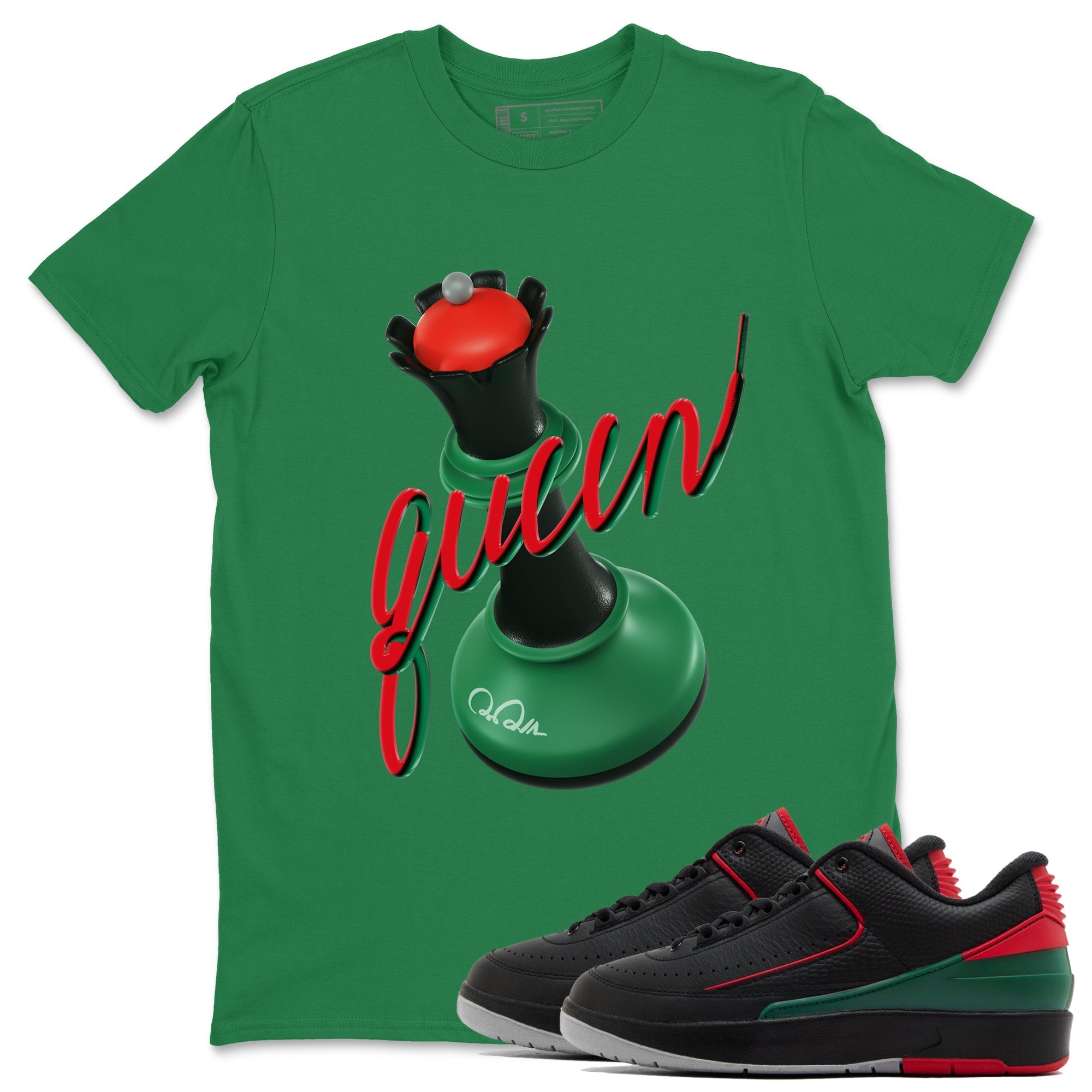 Jordan 2 Low Christmas X-mas Holiday special gift shirt to match jordans 3D Queen sneaker tees Air Jordan 2 Christmas Drip Gear Zone Unisex Kelly Green 1 T-Shirt