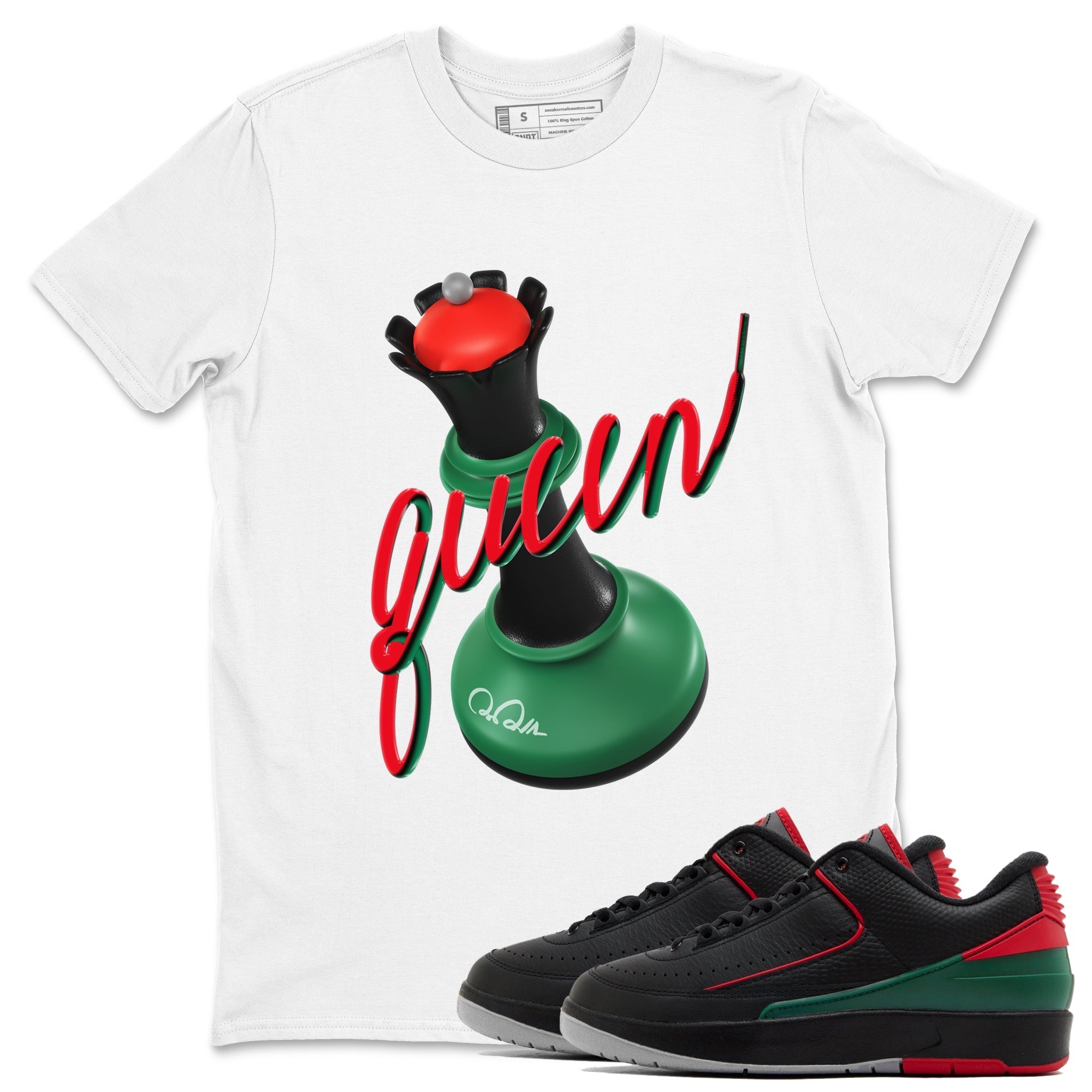 Jordan 2 Low Christmas X-mas Holiday special gift shirt to match jordans 3D Queen sneaker tees Air Jordan 2 Christmas Drip Gear Zone Unisex White 1 T-Shirt