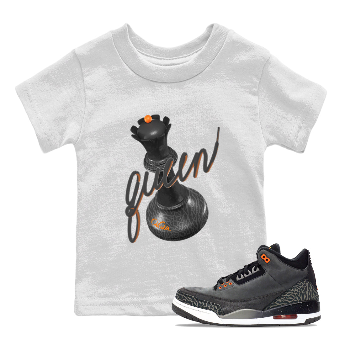 Air Jordan 3 Fear shirt to match jordans 3D Queen sneaker tees AJ3 Fear Drip Gear Zone Baby Toddler White 1 T-Shirt