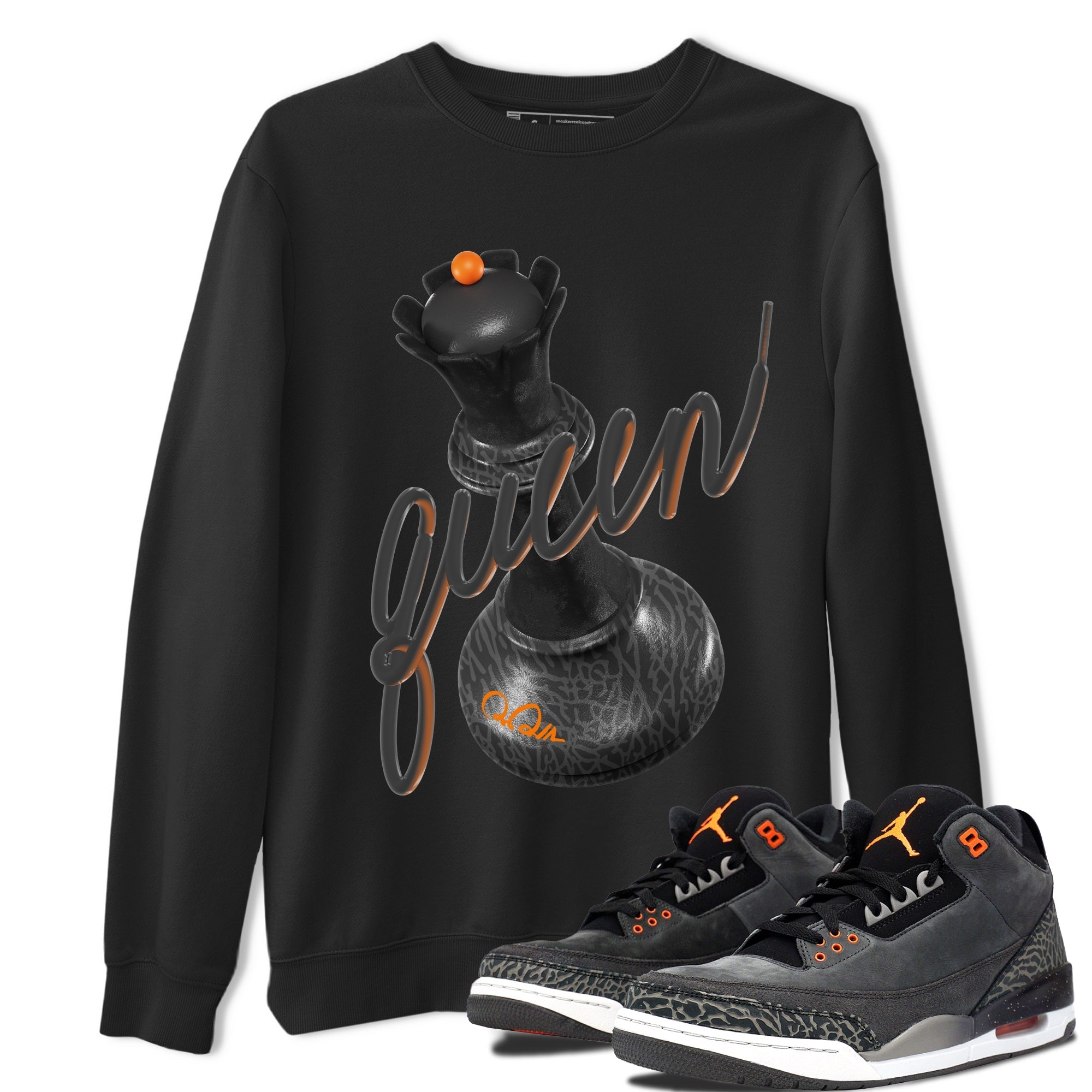 Air Jordan 3 Fear shirt to match jordans 3D Queen sneaker tees AJ3 Fear Drip Gear Zone Unisex Black 1 T-Shirt