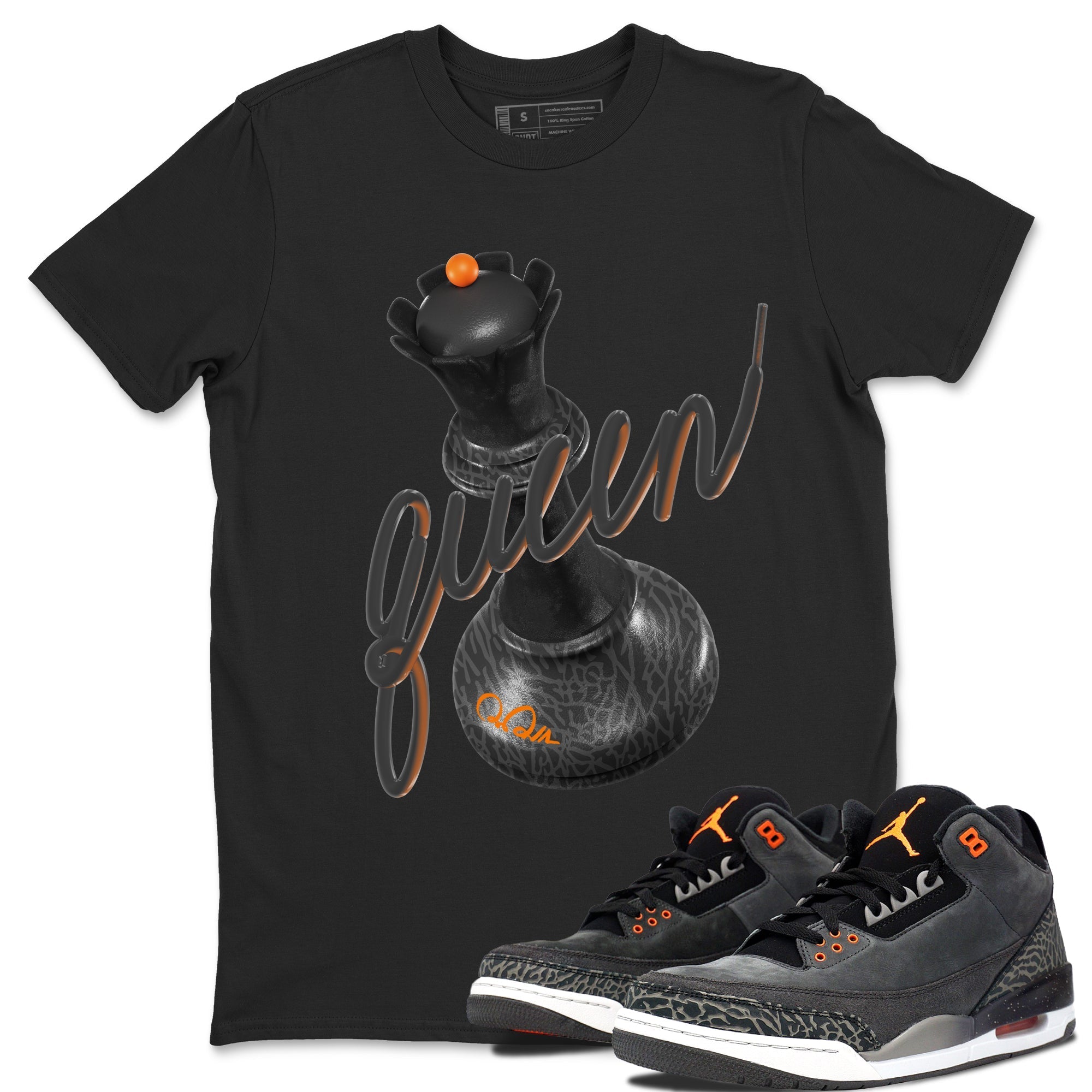 Air Jordan 3 Fear shirt to match jordans 3D Queen sneaker tees AJ3 Fear Drip Gear Zone Unisex Black 1 T-Shirt