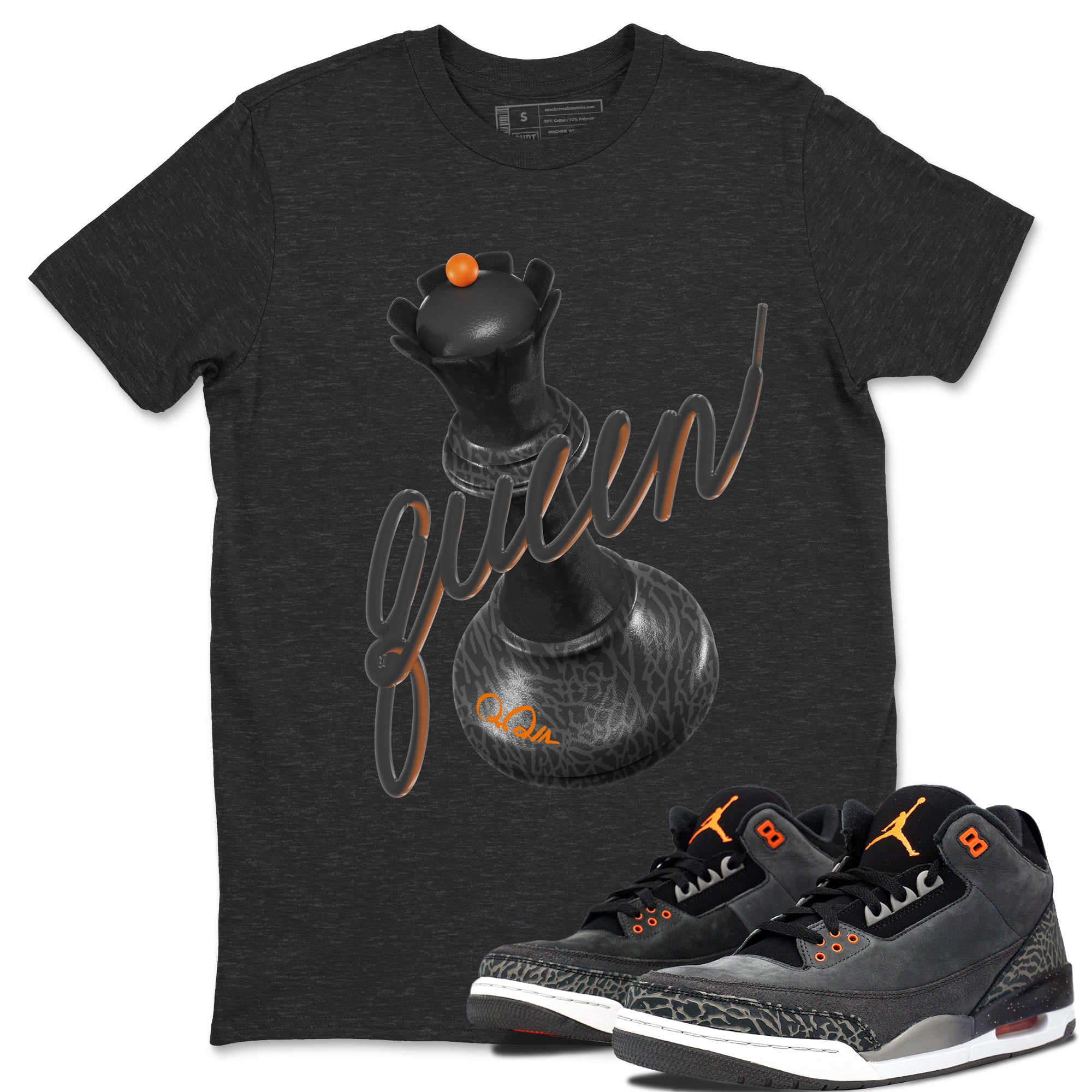 Air Jordan 3 Fear shirt to match jordans 3D Queen sneaker tees AJ3 Fear Drip Gear Zone Unisex Charcoal Heather 1 T-Shirt