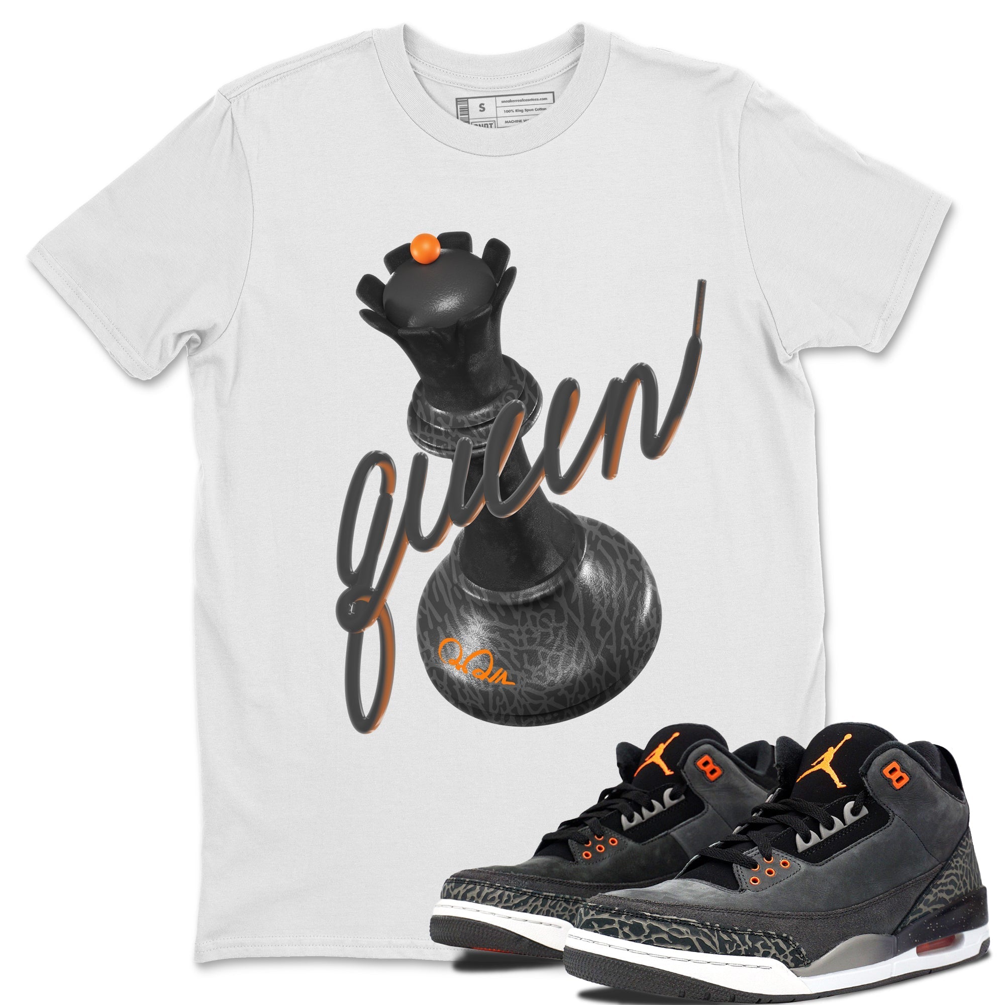 Air Jordan 3 Fear shirt to match jordans 3D Queen sneaker tees AJ3 Fear Drip Gear Zone Unisex White 1 T-Shirt