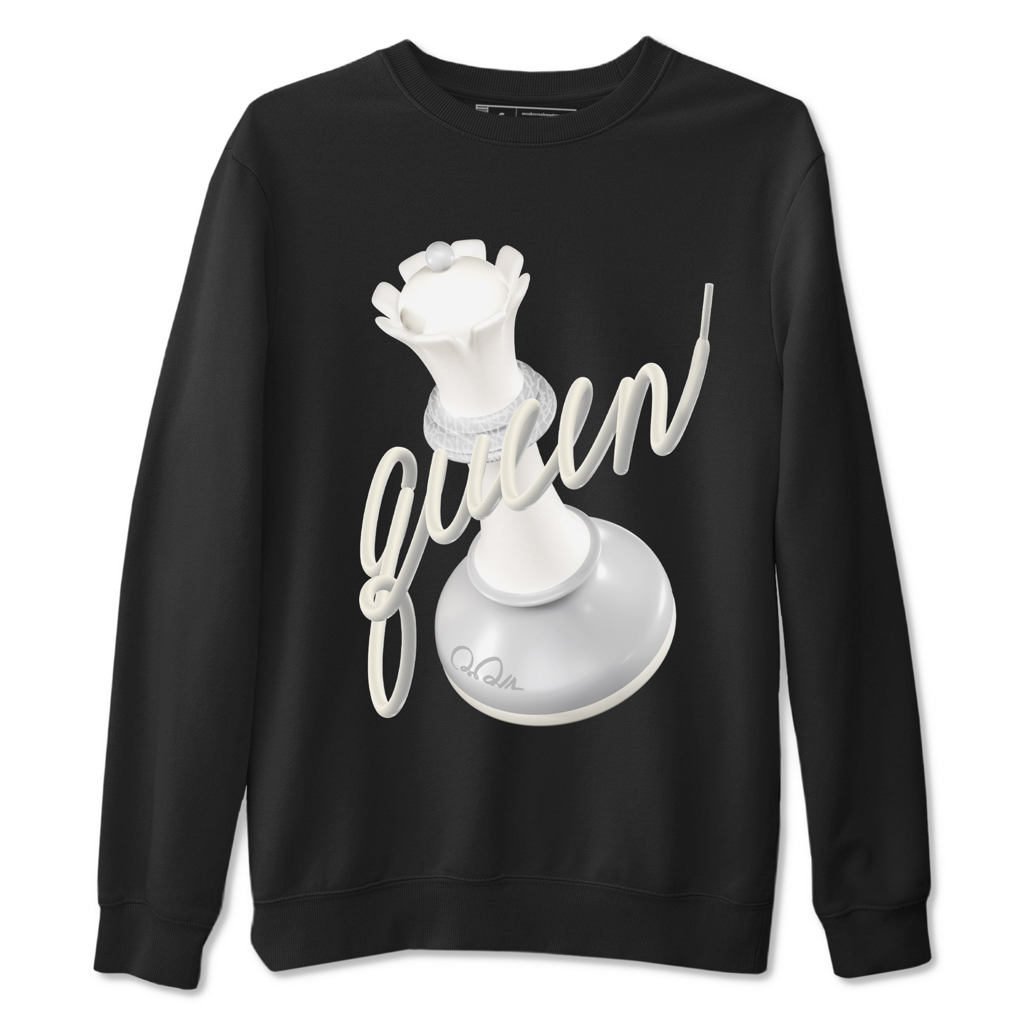 3s Ivory shirt to match jordans 3D Queen sneaker tees Air Jordan 3 Ivory Drip Gear Zone unisex cotton Black 2 crew neck shirt
