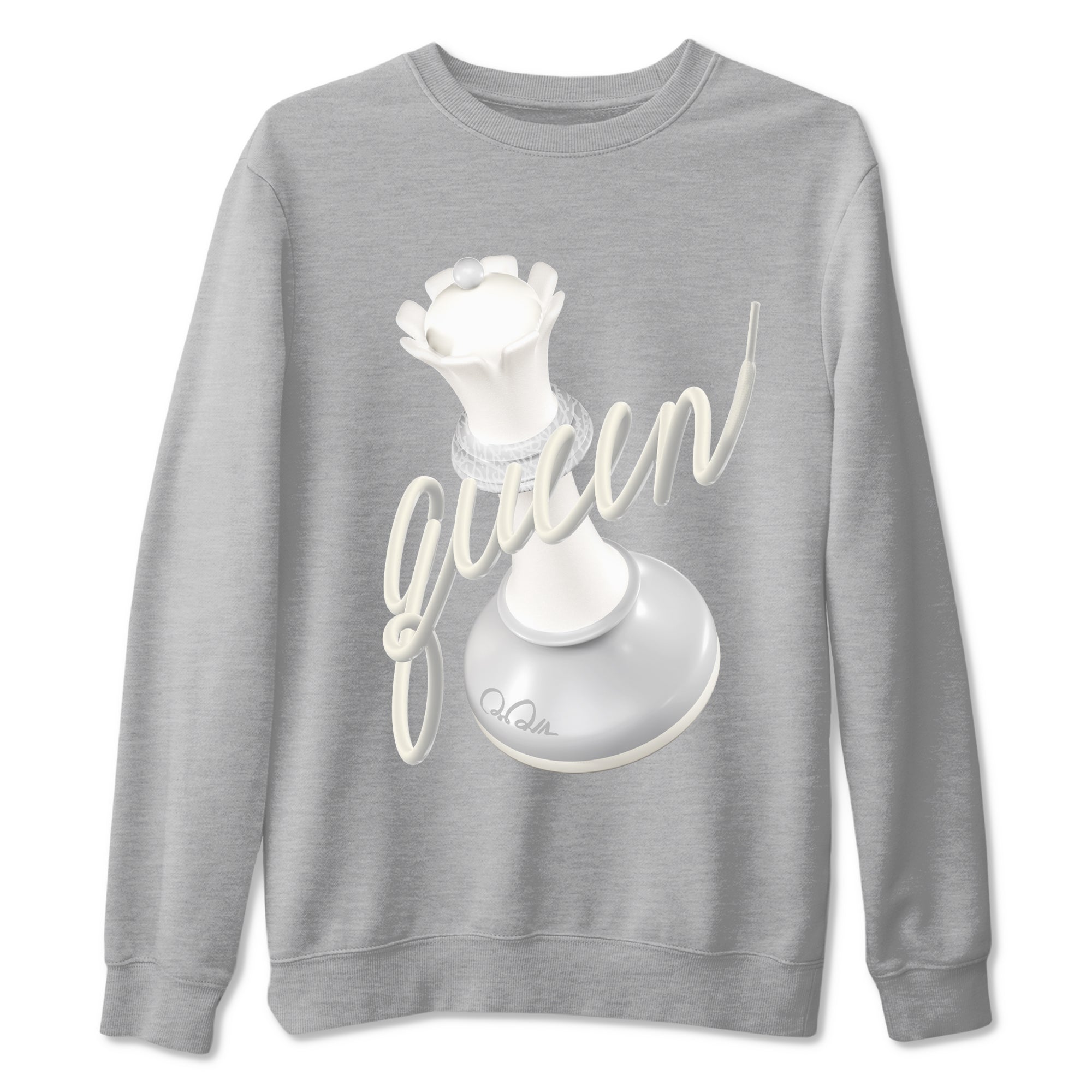 3s Ivory shirt to match jordans 3D Queen sneaker tees Air Jordan 3 Ivory Drip Gear Zone unisex cotton Heather Grey 2 crew neck shirt