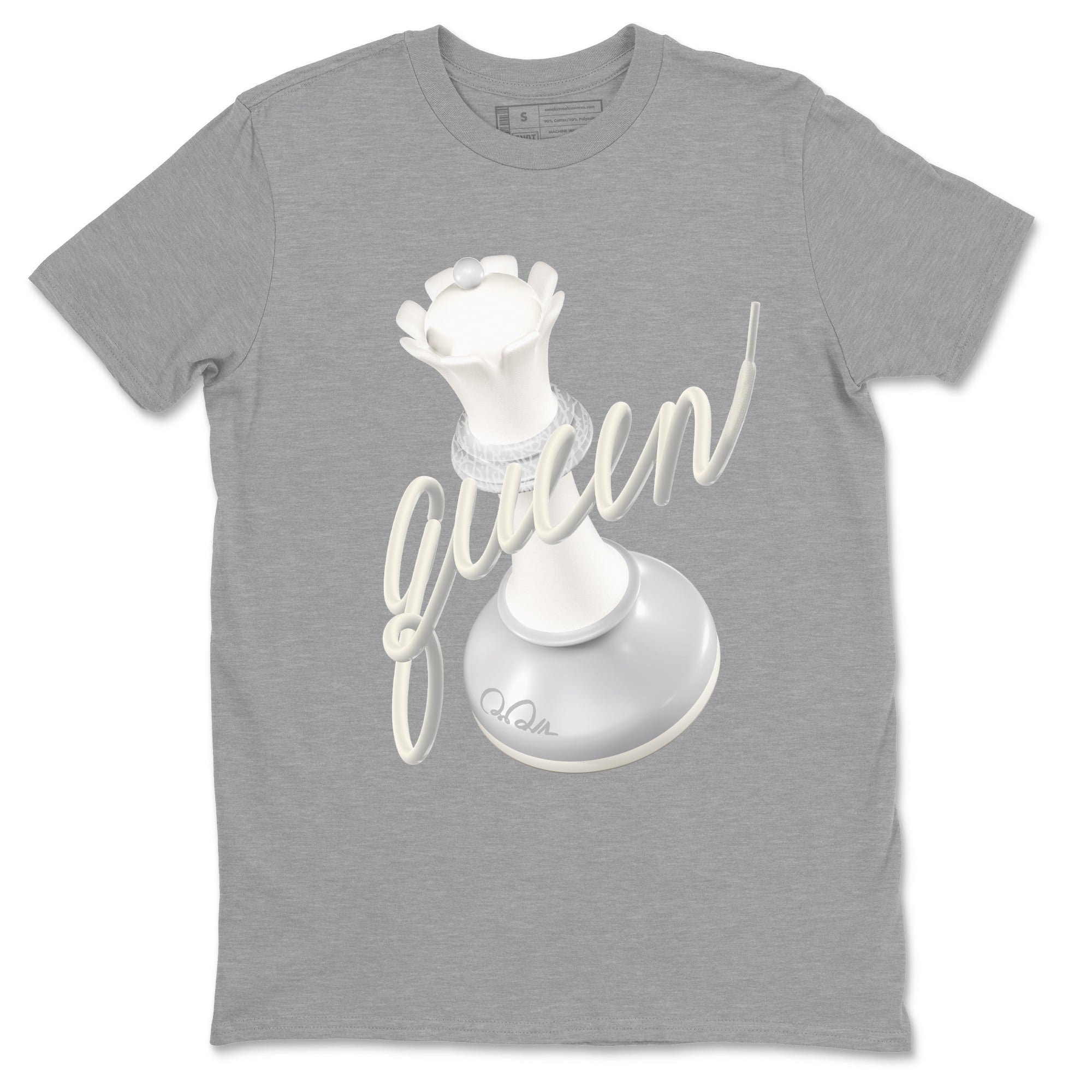 3s Ivory shirt to match jordans 3D Queen sneaker tees Air Jordan 3 Ivory Drip Gear Zone unisex cotton Heather Grey 2 crew neck shirt
