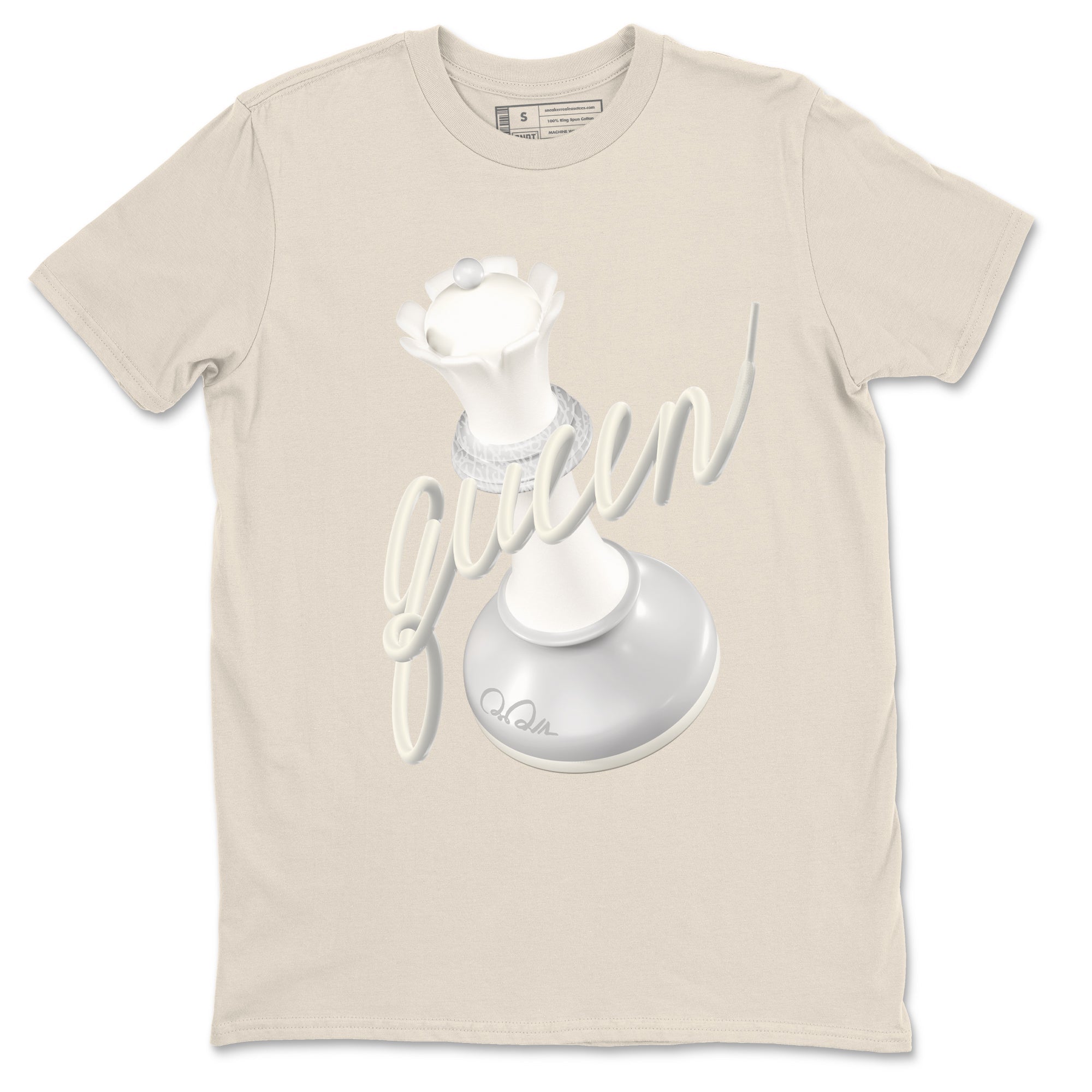 3s Ivory shirt to match jordans 3D Queen sneaker tees Air Jordan 3 Ivory Drip Gear Zone unisex cotton Natural 2 crew neck shirt