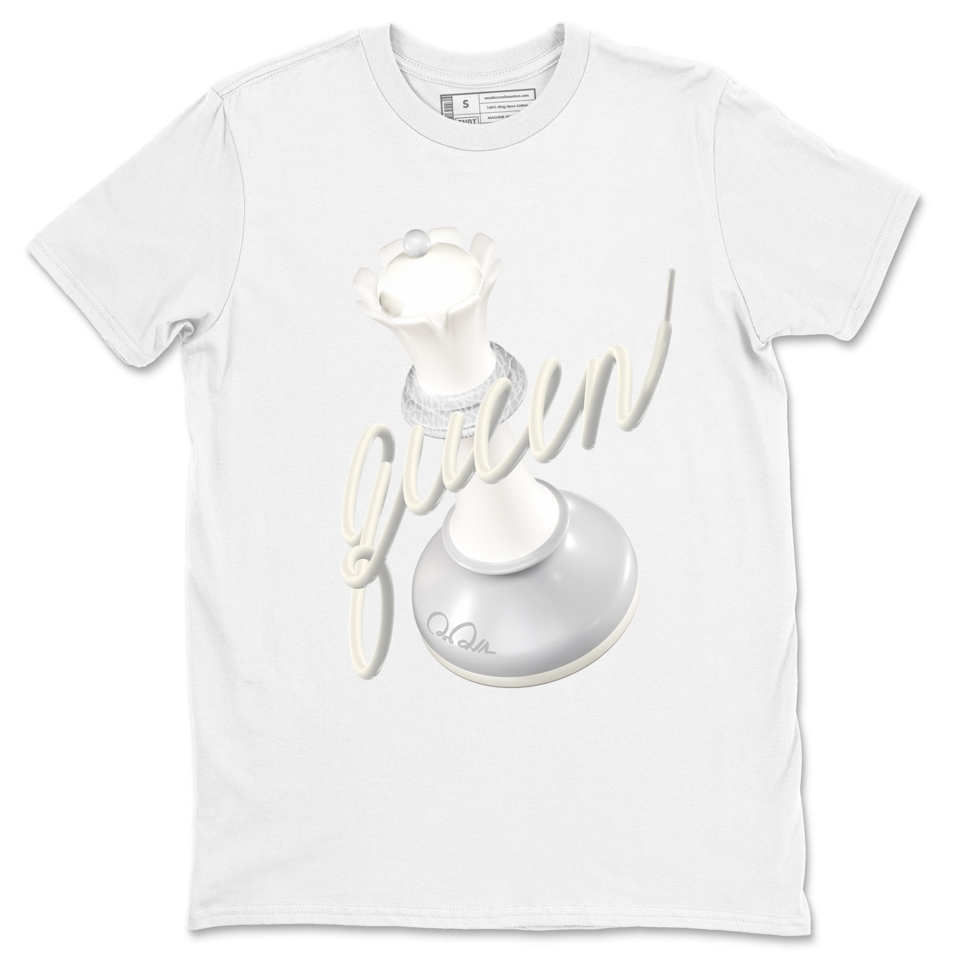 3s Ivory shirt to match jordans 3D Queen sneaker tees Air Jordan 3 Ivory Drip Gear Zone unisex cotton White 2 crew neck shirt