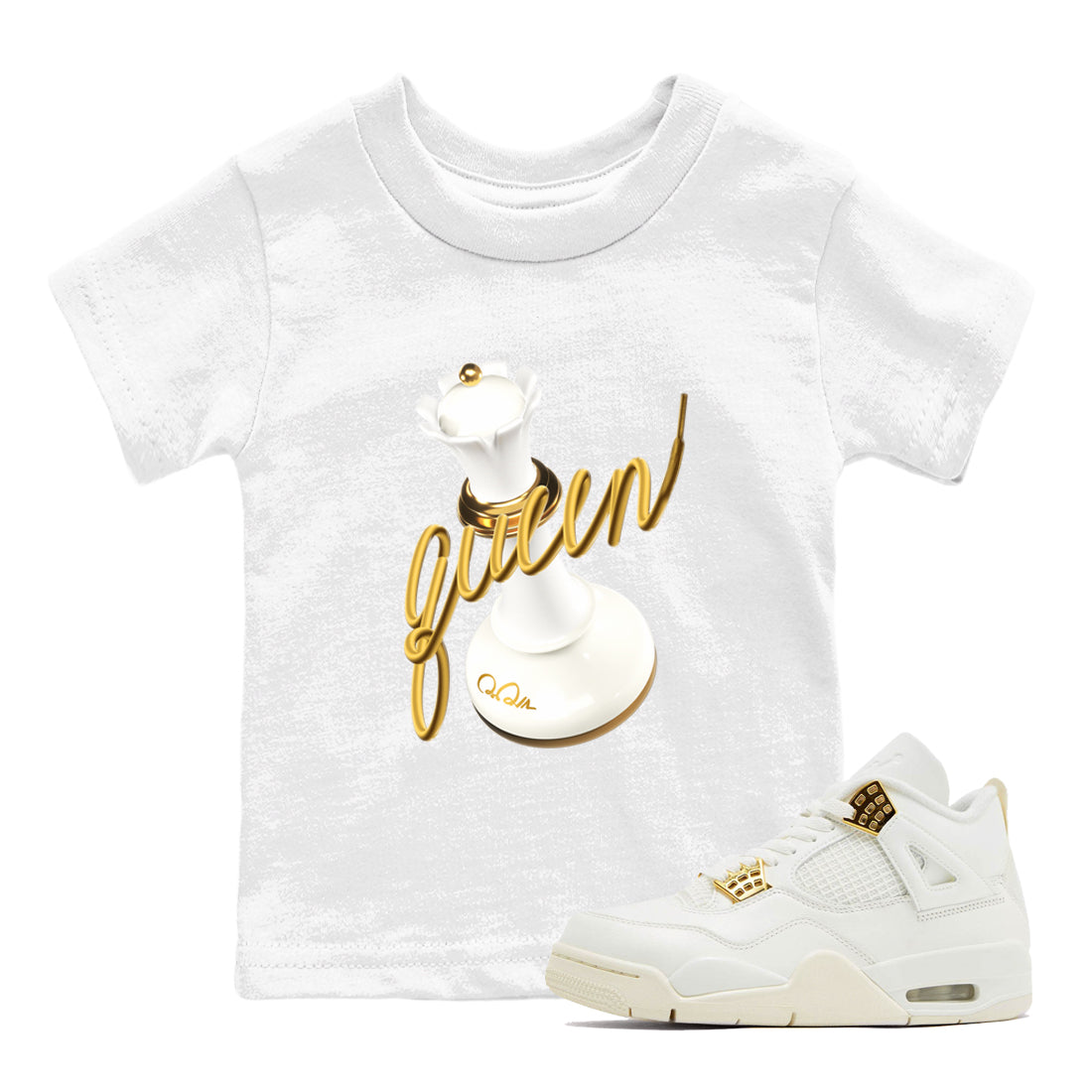 4s Sail 2024 shirt to match jordans 3D Queen sneaker tees Air Jordan 4 Sail 2024 Drip Gear Zone baby toddler White 1 cotton Shirt