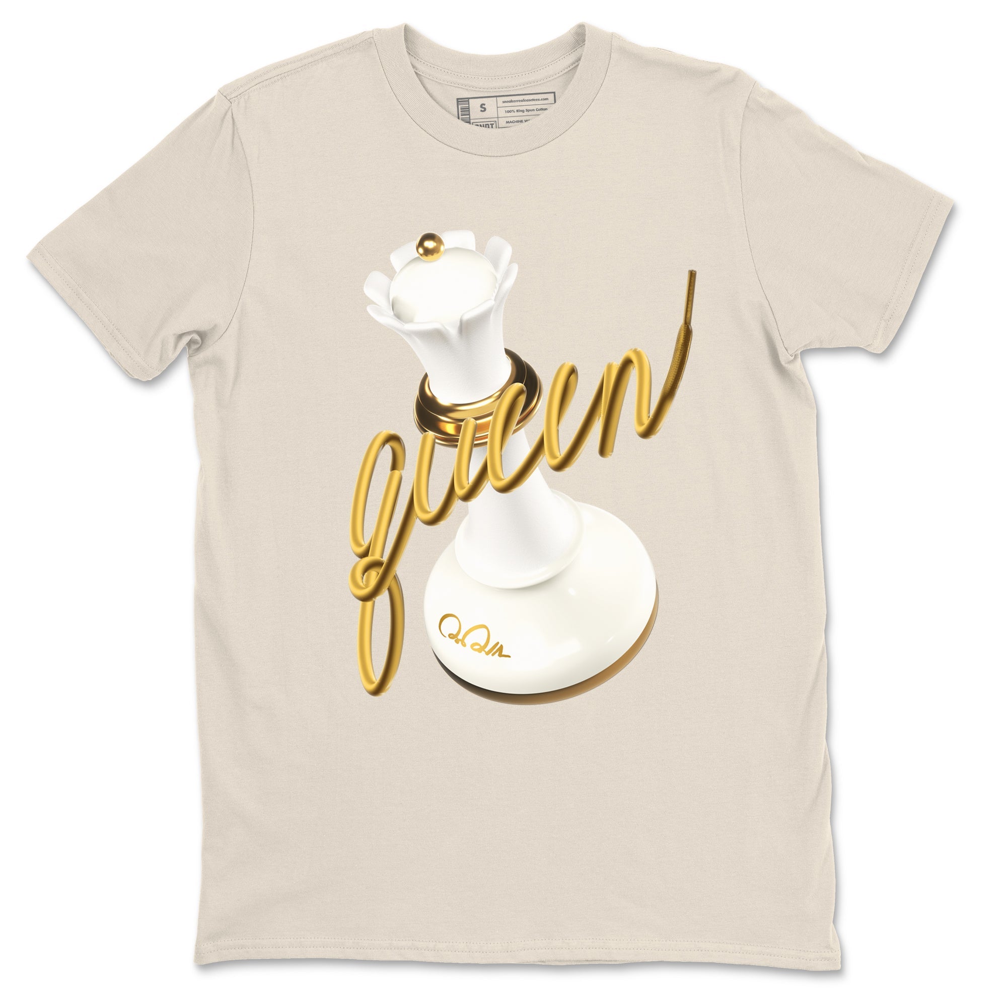 4s Sail 2024 shirt to match jordans 3D Queen sneaker tees Air Jordan 4 Sail 2024 Drip Gear Zone unisex cotton Natural 2 crew neck shirt