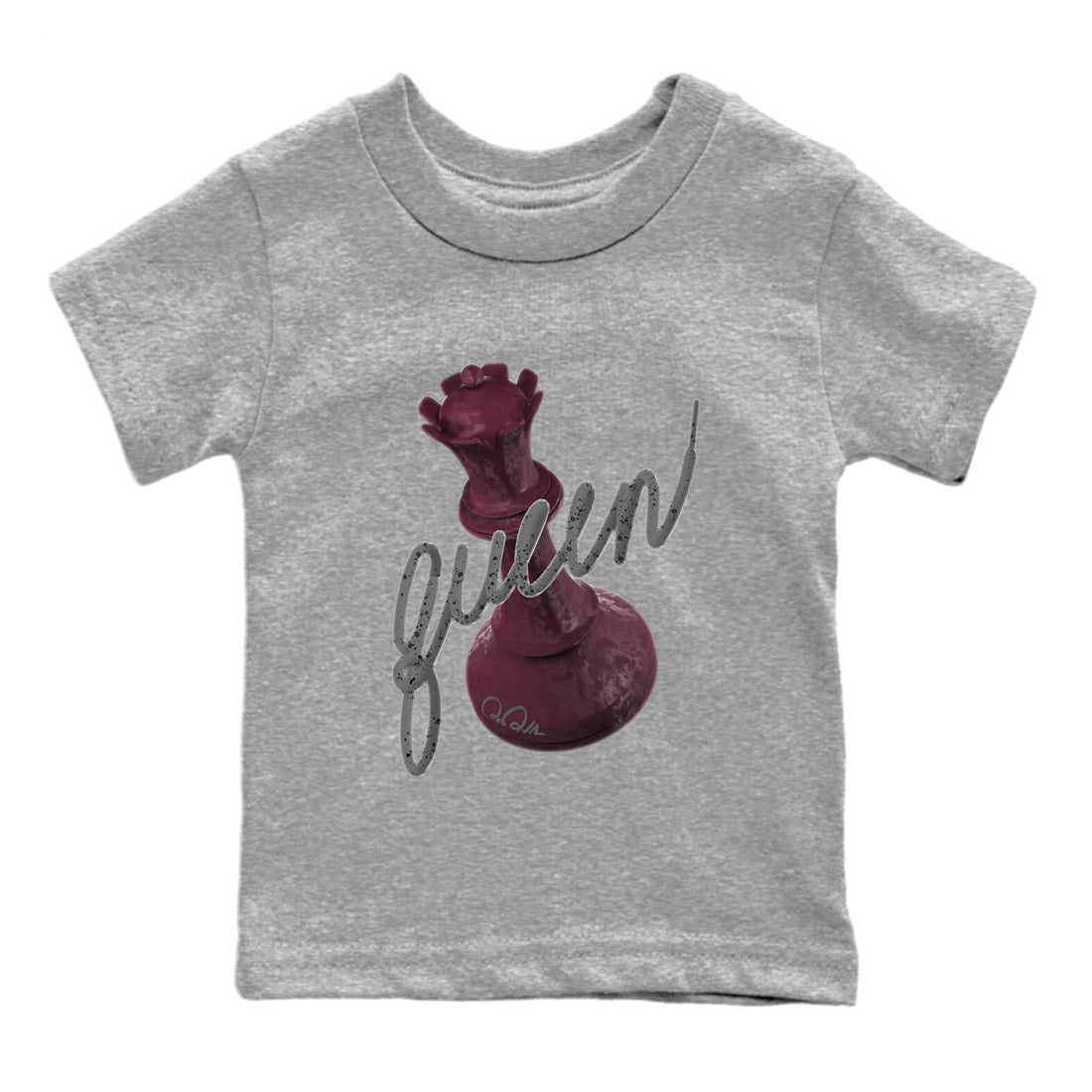 Air Jordan 5 Burgundy Sneaker Match Tees 3D Queen Streetwear Sneaker Shirt Air Jordan 5 Burgundy Sneaker Release Tees Kids Shirts Heather Grey 2