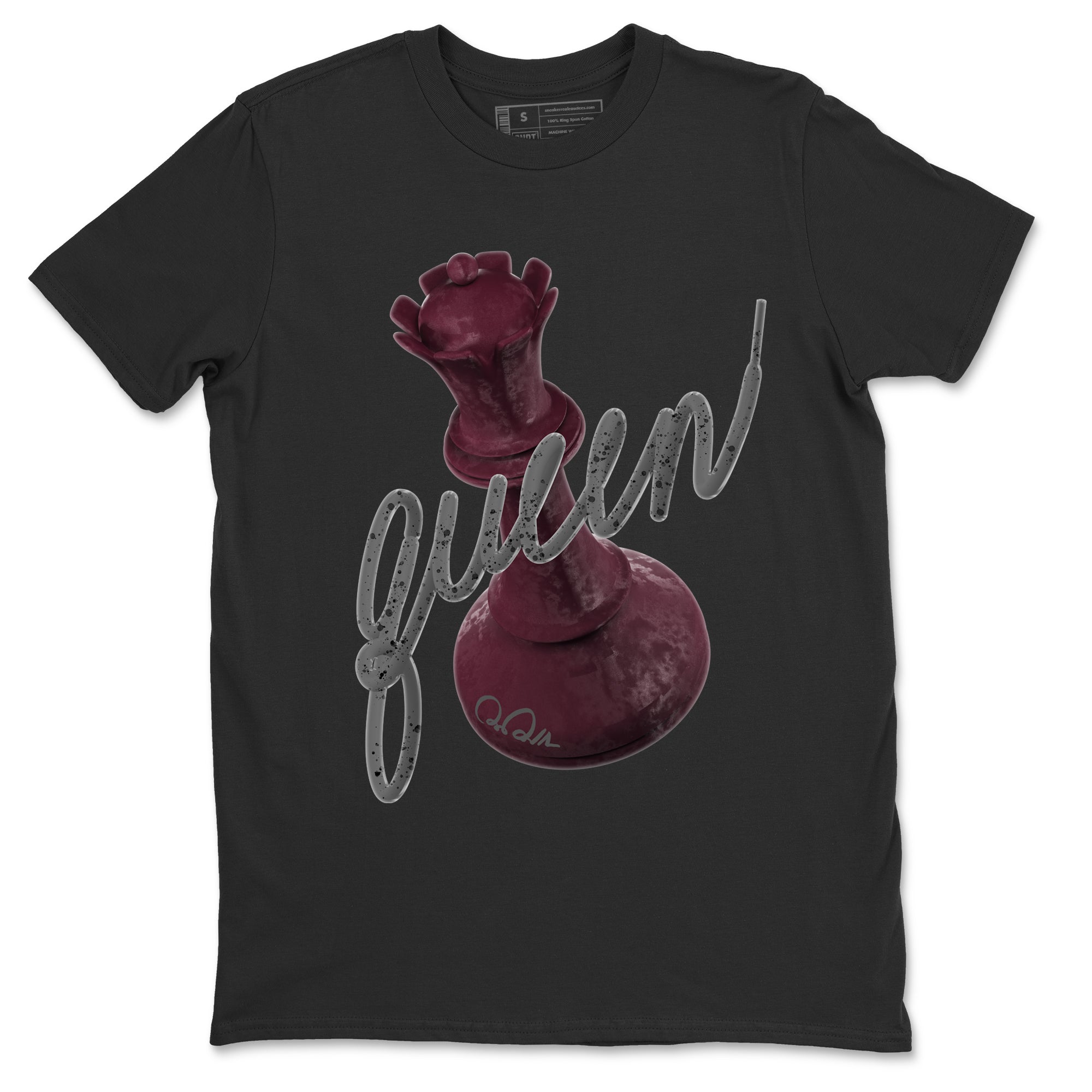 Air Jordan 5 Burgundy Sneaker Match Tees 3D Queen Streetwear Sneaker Shirt Air Jordan 5 Burgundy Sneaker Release Tees Unisex Shirts Black 2