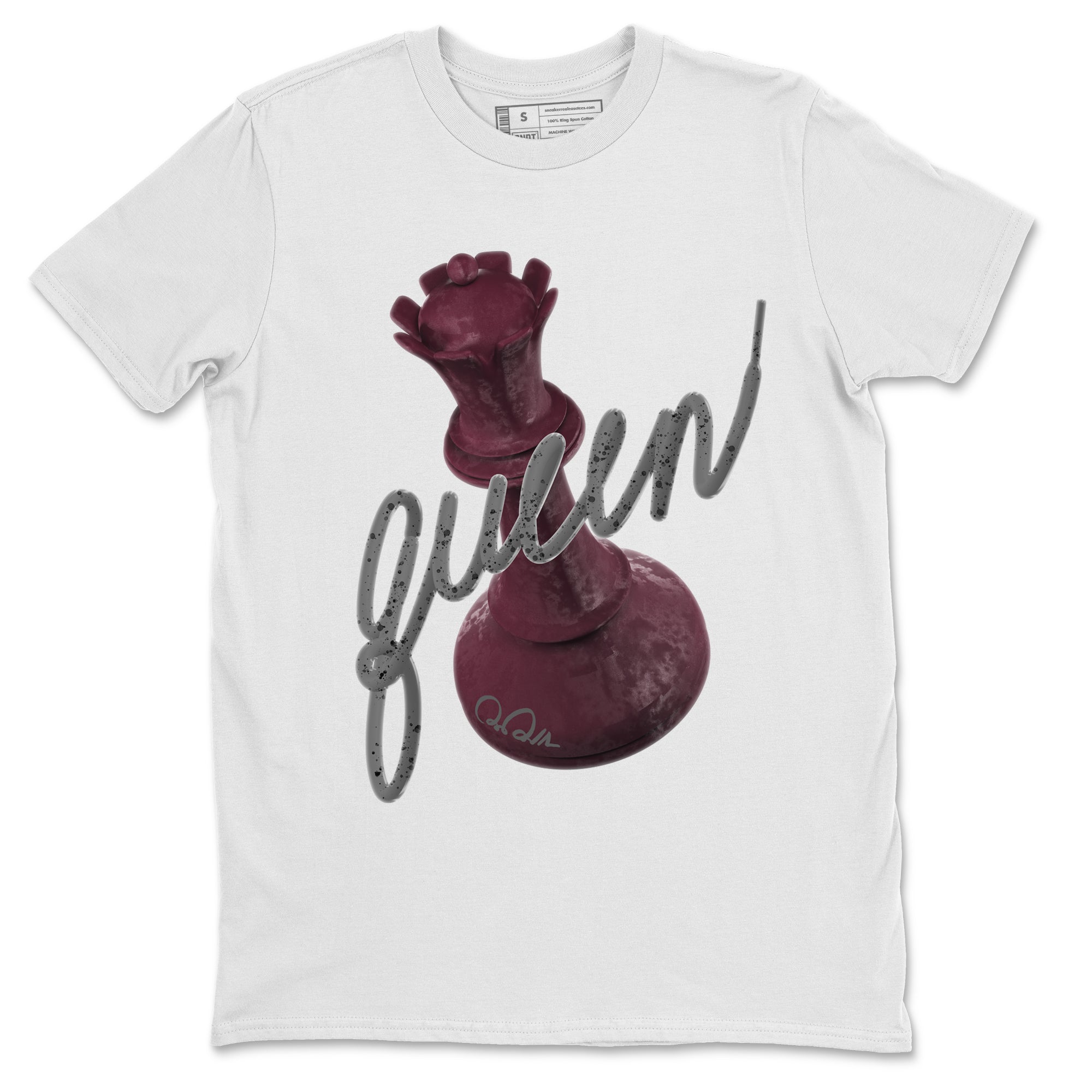 Air Jordan 5 Burgundy Sneaker Match Tees 3D Queen Streetwear Sneaker Shirt Air Jordan 5 Burgundy Sneaker Release Tees Unisex Shirts White 2