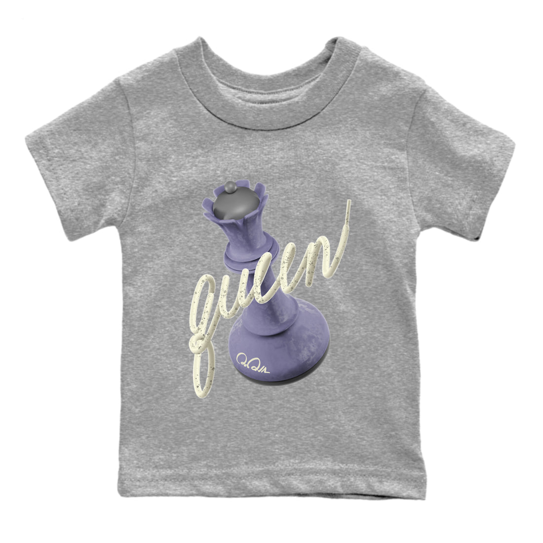 Air Jordan 5 Indigo Haze Sneaker Match Tees 3D Queen Streetwear Sneaker Shirt AJ5 Indigo Haze Sneaker Release Tees Kids Shirts Heather Grey 2