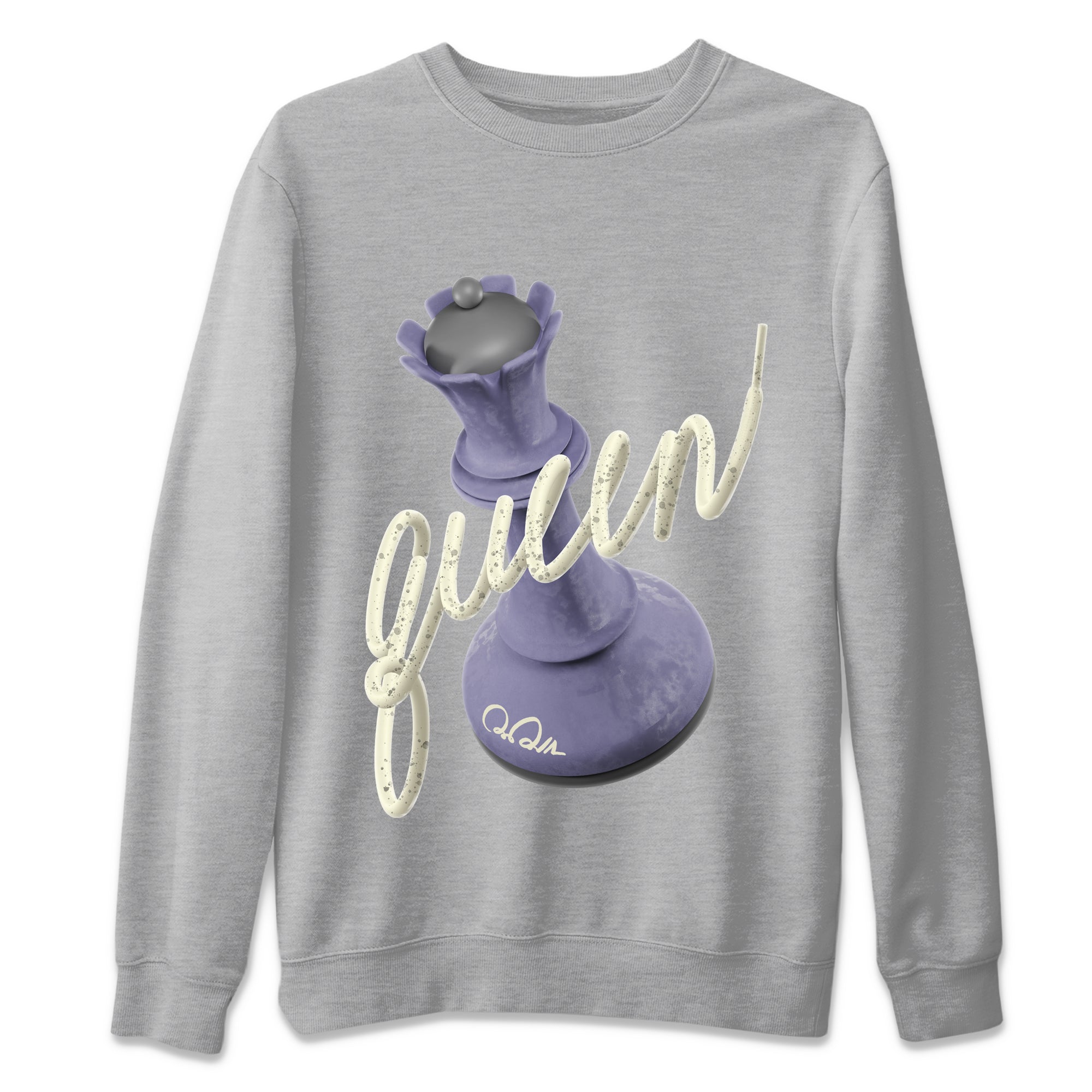 Air Jordan 5 Indigo Haze Sneaker Match Tees 3D Queen Streetwear Sneaker Shirt AJ5 Indigo Haze Sneaker Release Tees Unisex Shirts Heather Grey 2