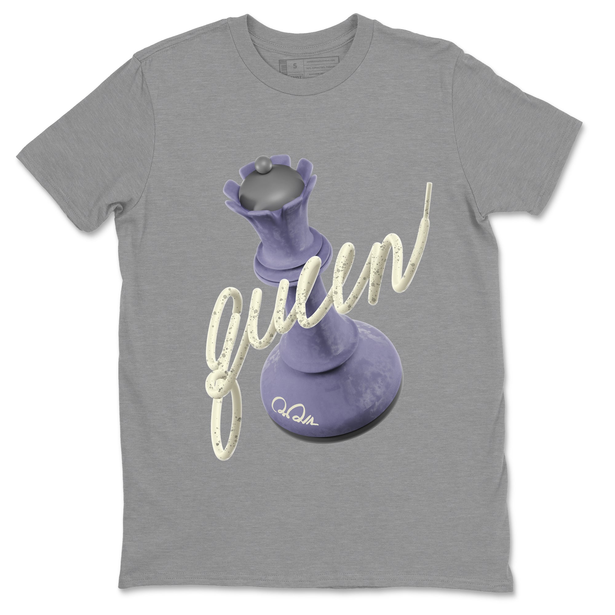 Air Jordan 5 Indigo Haze Sneaker Match Tees 3D Queen Streetwear Sneaker Shirt AJ5 Indigo Haze Sneaker Release Tees Unisex Shirts Heather Grey 2