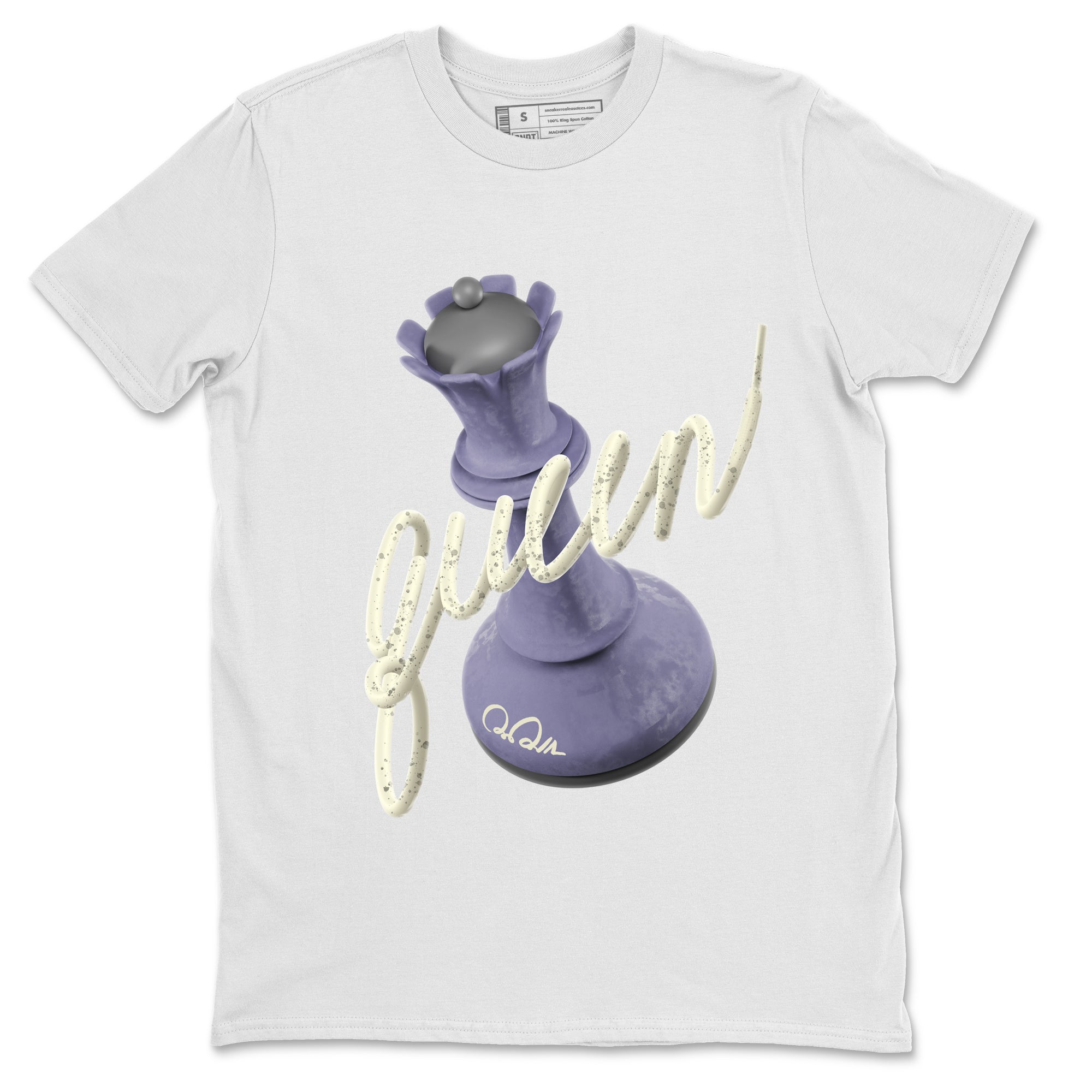 Air Jordan 5 Indigo Haze Sneaker Match Tees 3D Queen Streetwear Sneaker Shirt AJ5 Indigo Haze Sneaker Release Tees Unisex Shirts White 2