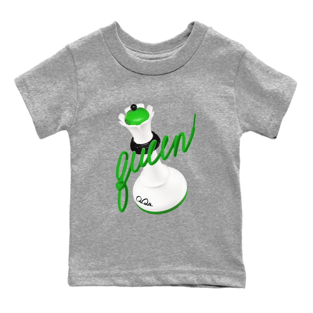 Air Jordan 5 Lucky Green shirt to match jordans 3D Queen sneaker tees AJ5 Lucky Green Drip Gear Zone baby toddler Heather Grey 2 cotton Shirt