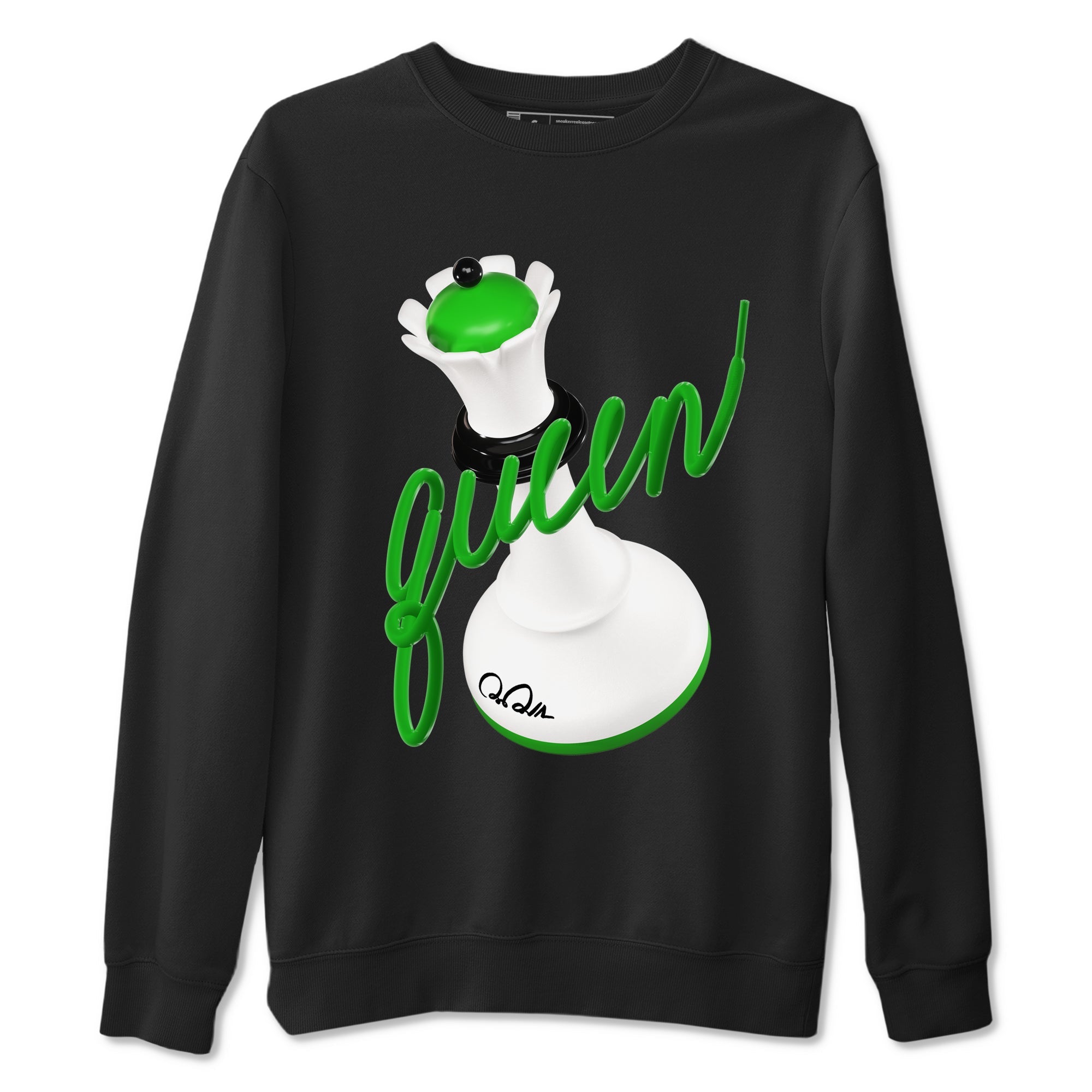 Air Jordan 5 Lucky Green shirt to match jordans 3D Queen sneaker tees AJ5 Lucky Green Drip Gear Zone unisex cotton Black 2 crew neck shirt