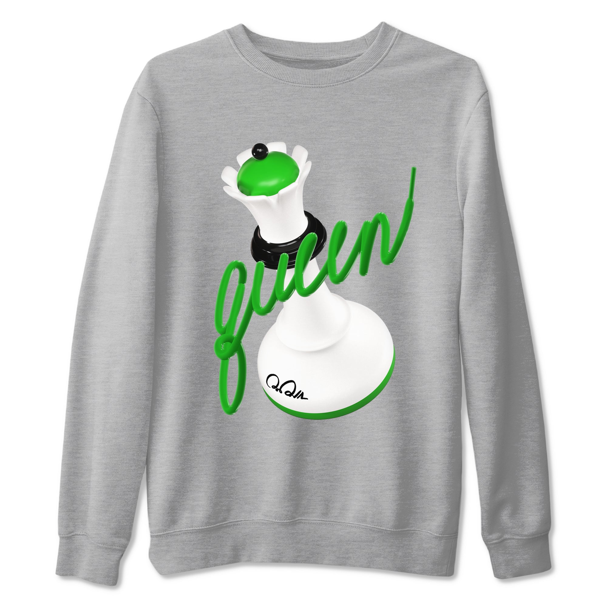 Air Jordan 5 Lucky Green shirt to match jordans 3D Queen sneaker tees AJ5 Lucky Green Drip Gear Zone unisex cotton Heather Grey 2 crew neck shirt