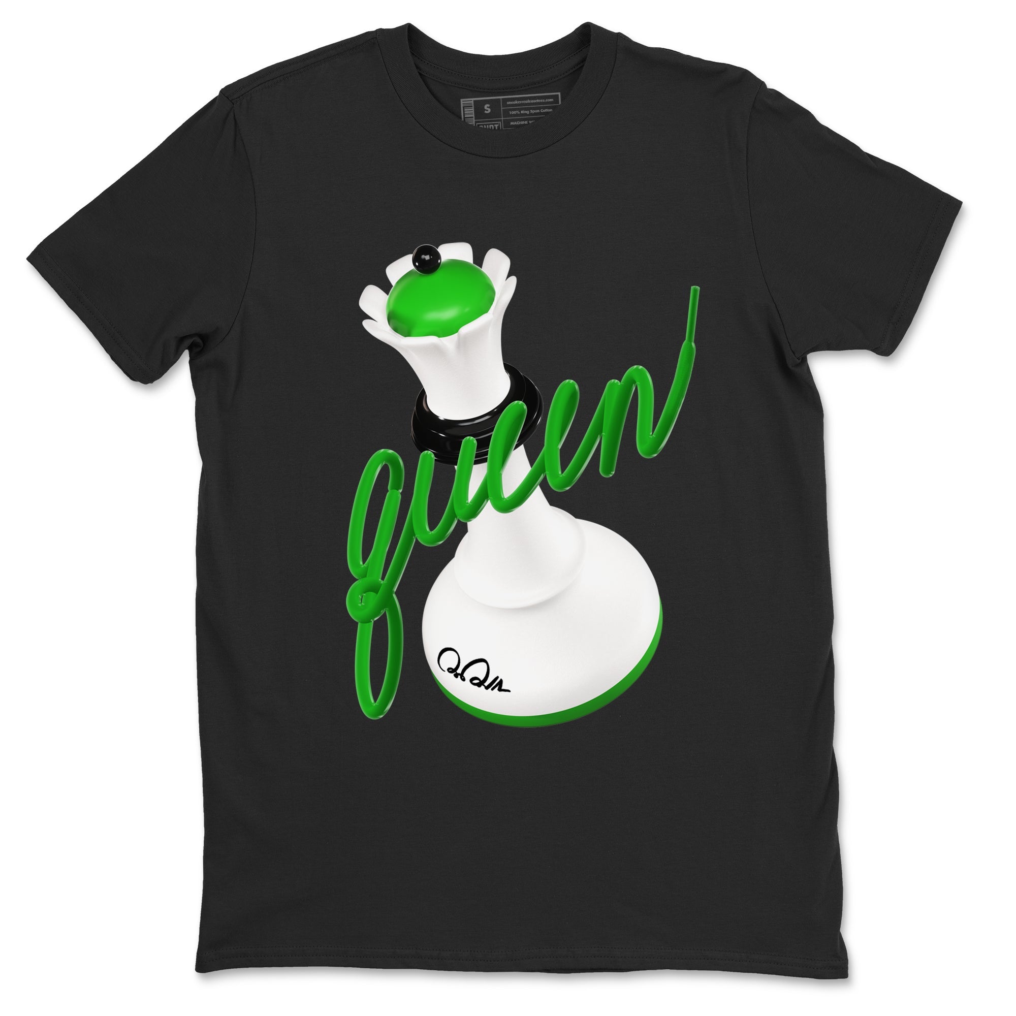 Air Jordan 5 Lucky Green shirt to match jordans 3D Queen sneaker tees AJ5 Lucky Green Drip Gear Zone unisex cotton Black 2 crew neck shirt