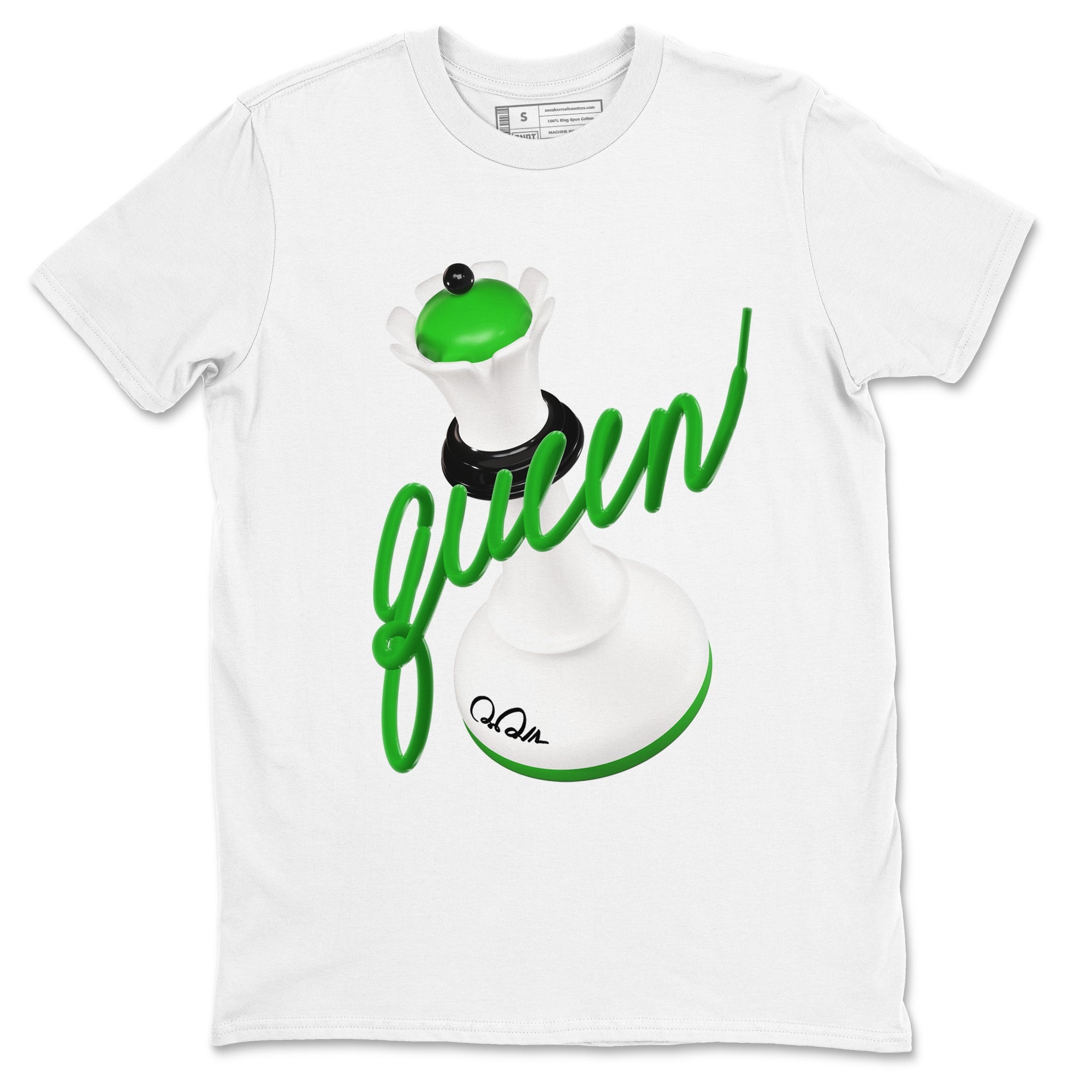 Air Jordan 5 Lucky Green shirt to match jordans 3D Queen sneaker tees AJ5 Lucky Green Drip Gear Zone unisex cotton White 2 crew neck shirt