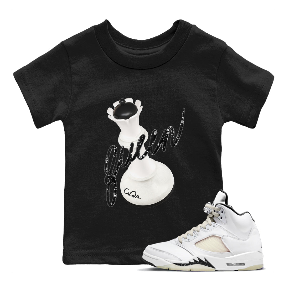 5s Sail shirt to match jordans 3D Queen sneaker tees Air Jordan 5 Sail Drip Gear Zone baby toddler Black 1 cotton Shirt