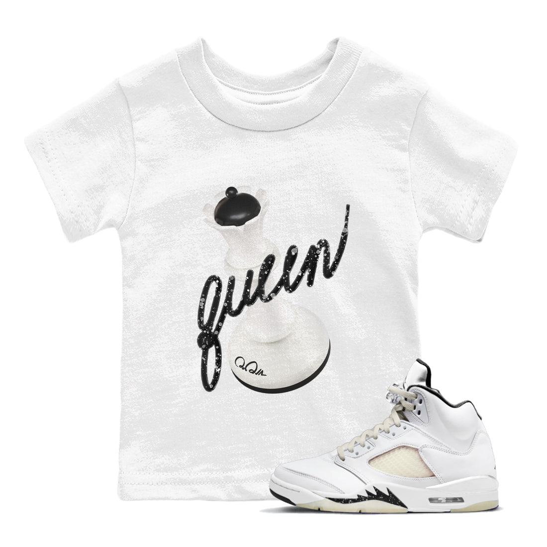 5s Sail shirt to match jordans 3D Queen sneaker tees Air Jordan 5 Sail Drip Gear Zone baby toddler White 1 cotton Shirt