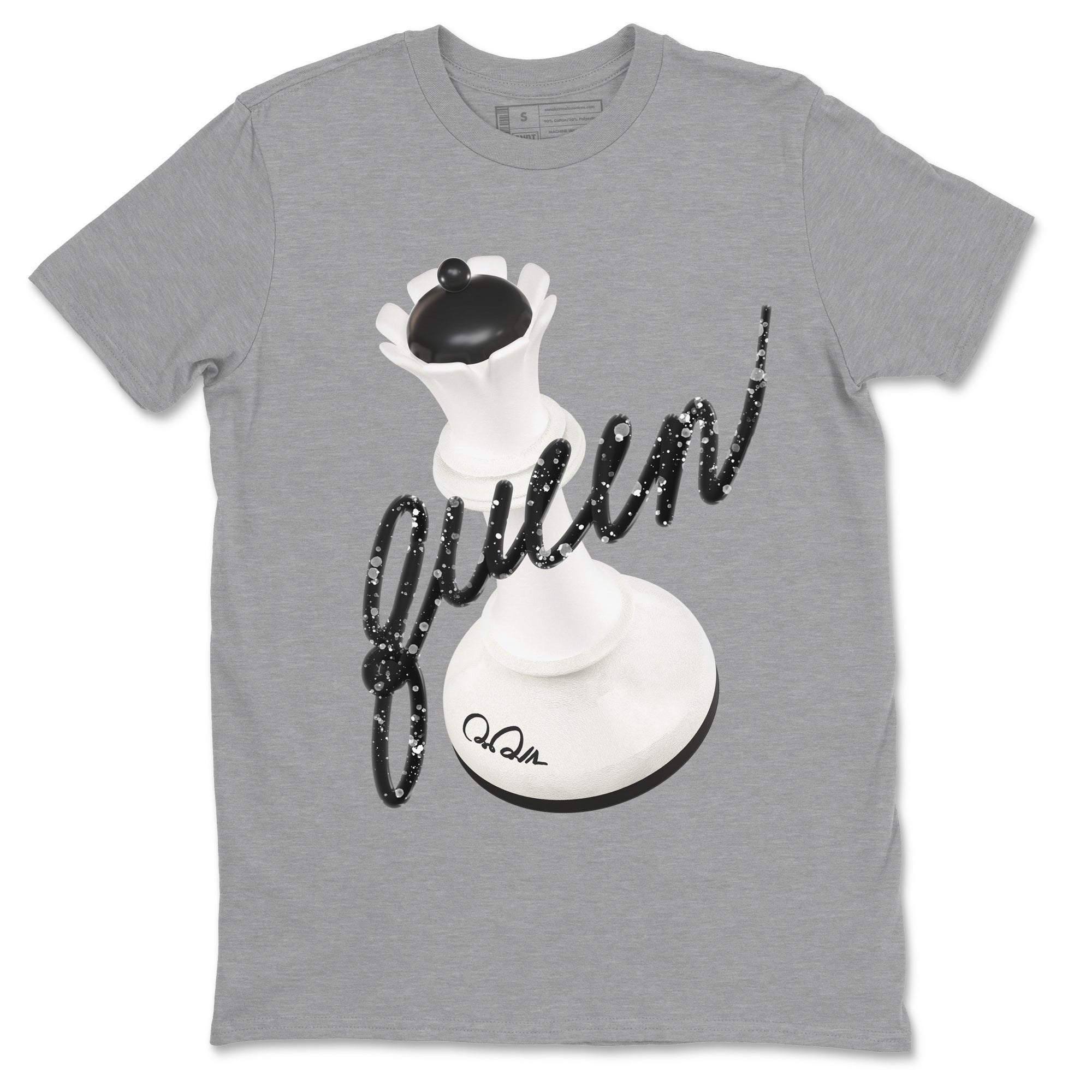 5s Sail shirt to match jordans 3D Queen sneaker tees Air Jordan 5 Sail Drip Gear Zone unisex cotton Heather Grey 2 crew neck shirt
