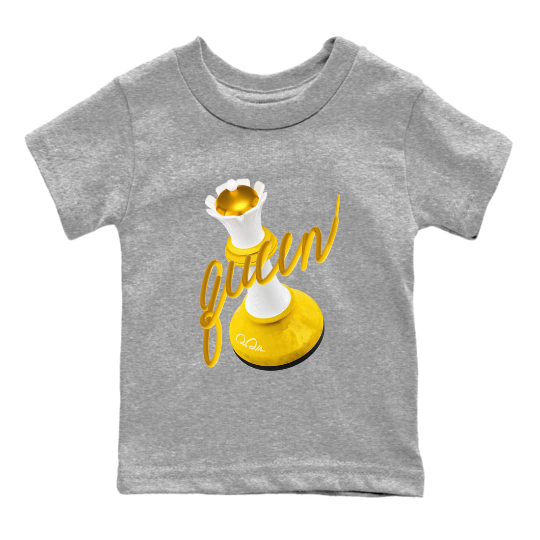 6s Yellow Ochre shirt to match jordans 3D Queen sneaker tees streetwear brand Air Jordan 6 Yellow Ochre Drip Gear Zone Brand Baby Toddler Heather Grey 2 T-Shirt