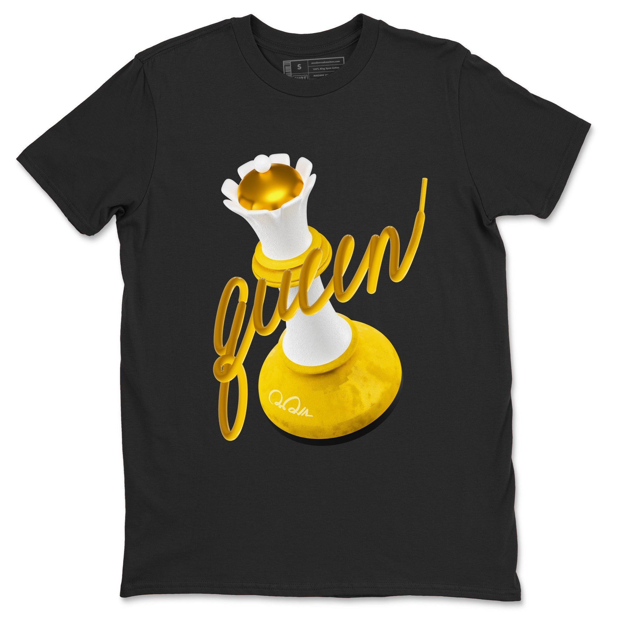 6s Yellow Ochre shirt to match jordans 3D Queen sneaker tees streetwear brand Air Jordan 6 Yellow Ochre Drip Gear Zone Brand Unisex Black 2 T-Shirt