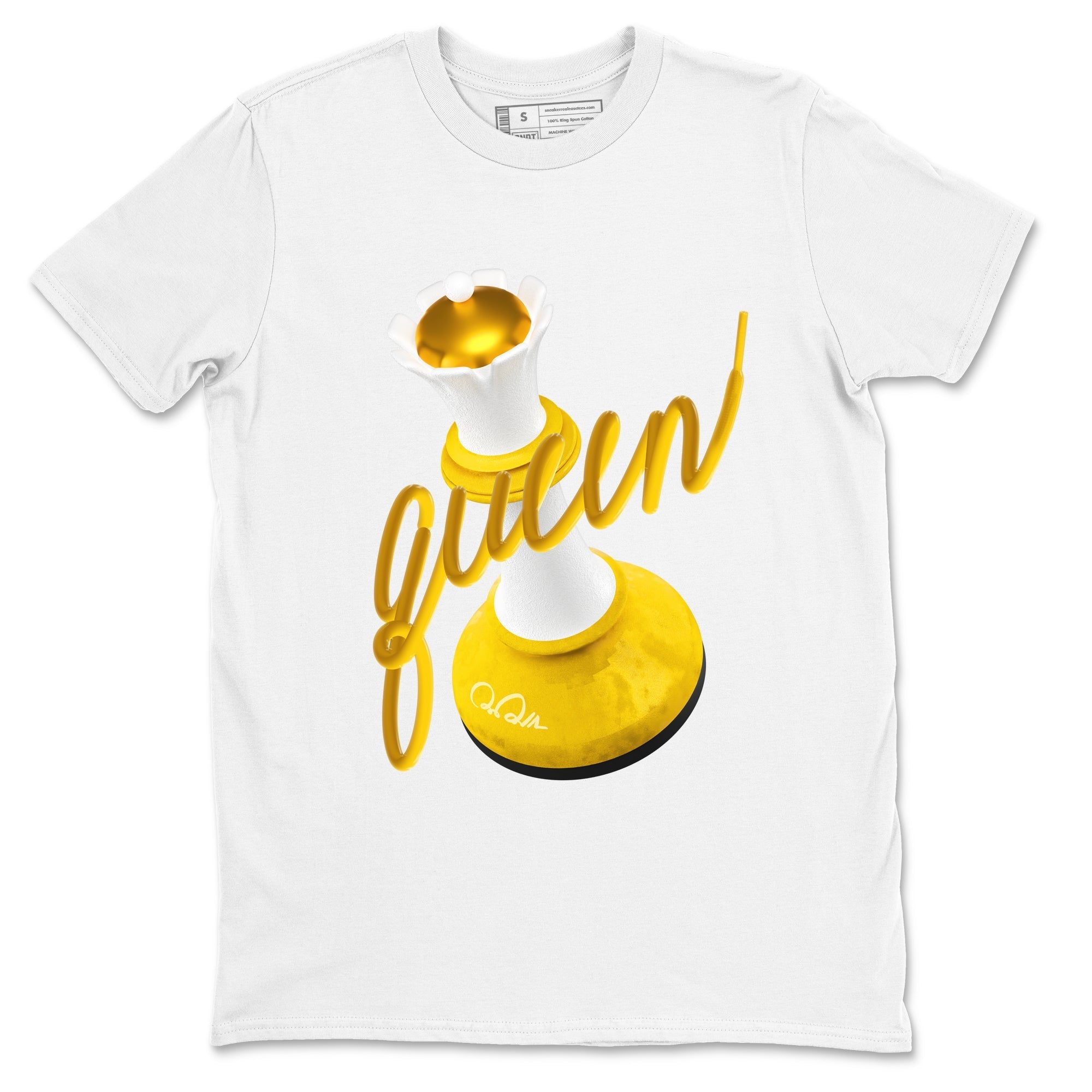 6s Yellow Ochre shirt to match jordans 3D Queen sneaker tees streetwear brand Air Jordan 6 Yellow Ochre Drip Gear Zone Brand Unisex White 2 T-Shirt
