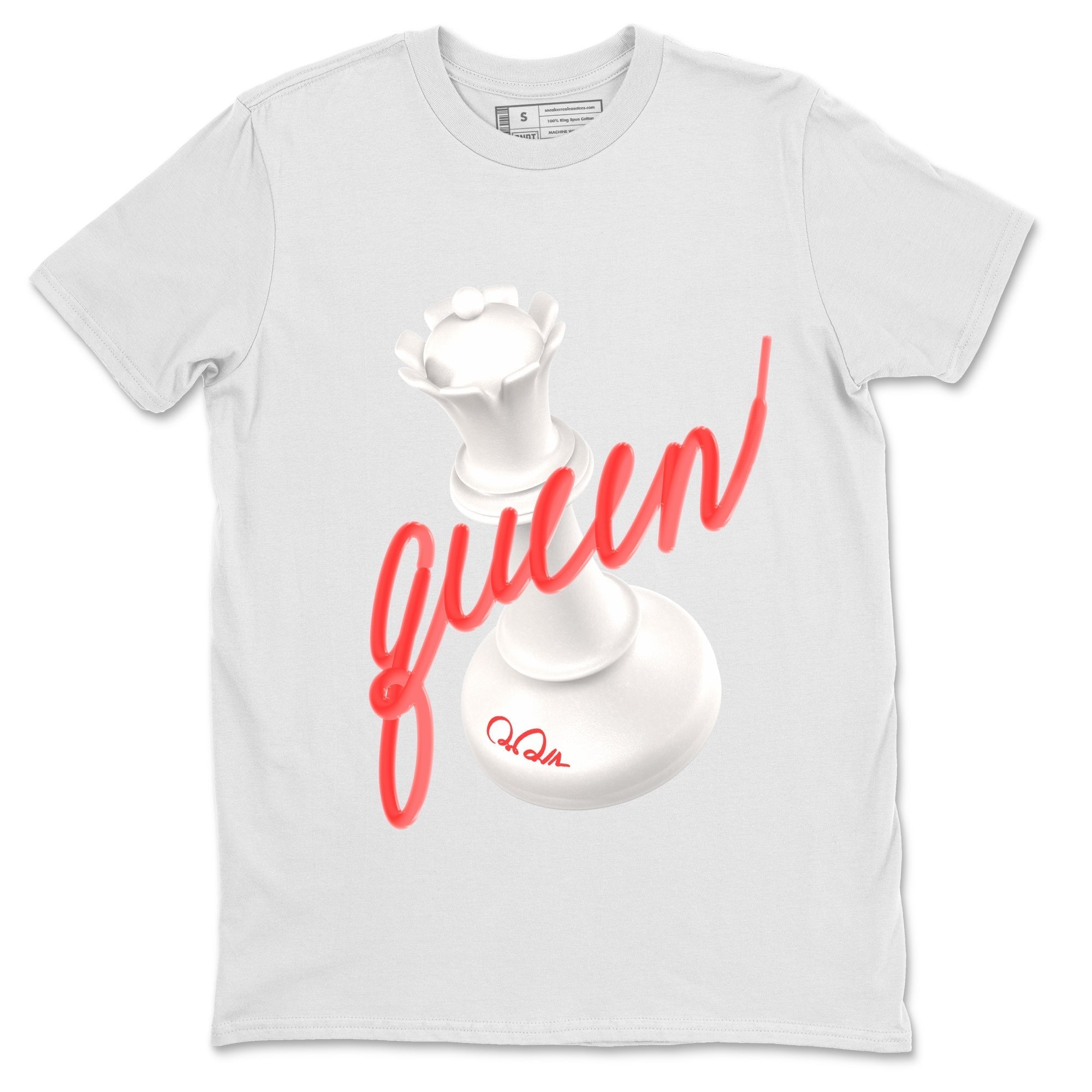 Air Jordan 7 Infrared Sneaker Match Tees 3D Queen Streetwear Sneaker Shirt AJ7 Infrared Sneaker Release Tees Unisex Shirts White 2