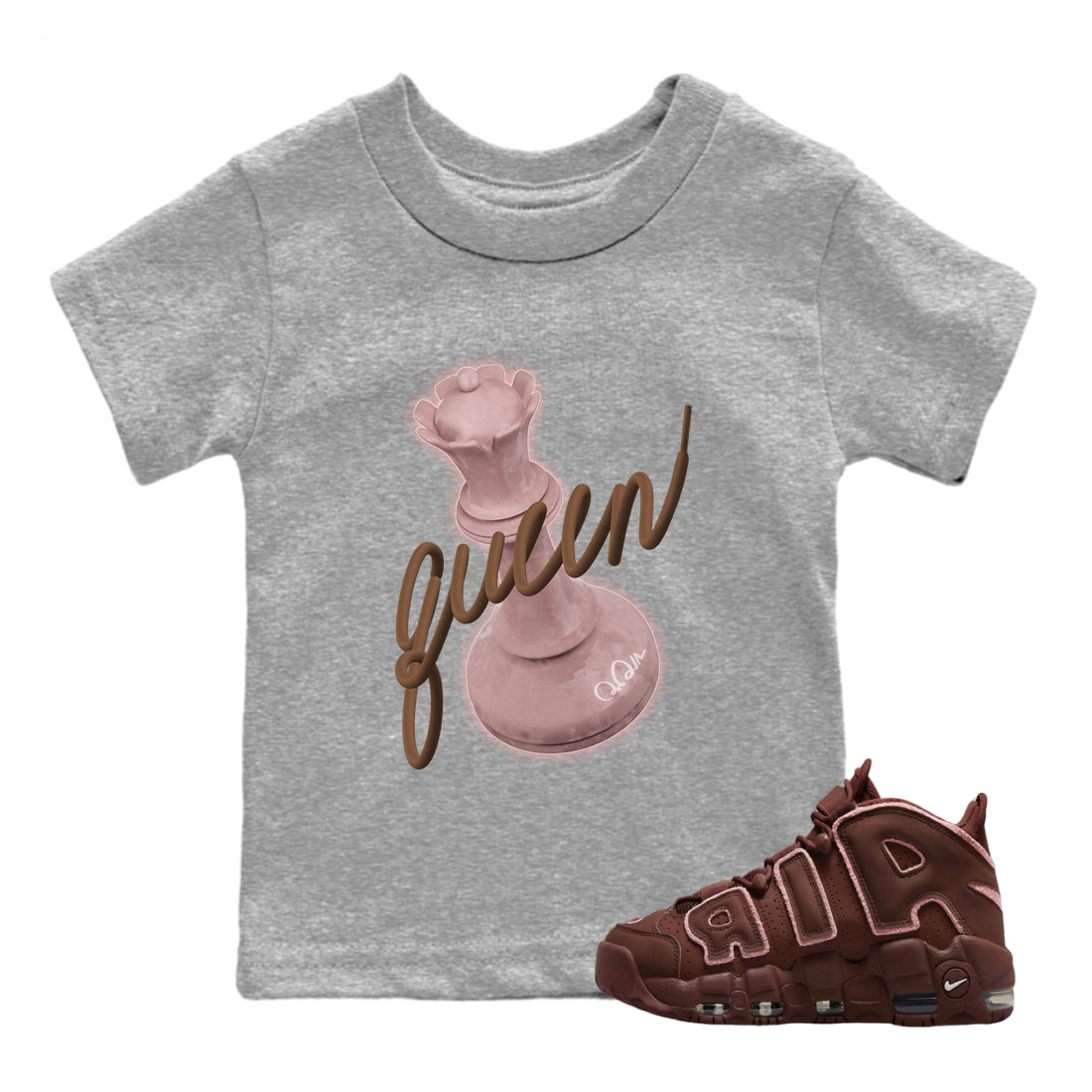Air More Uptempo Valentines Day 3D Queen Baby and Kids Sneaker Tees Nike Uptempo Valentines Day Kids Sneaker Tees Size Chart