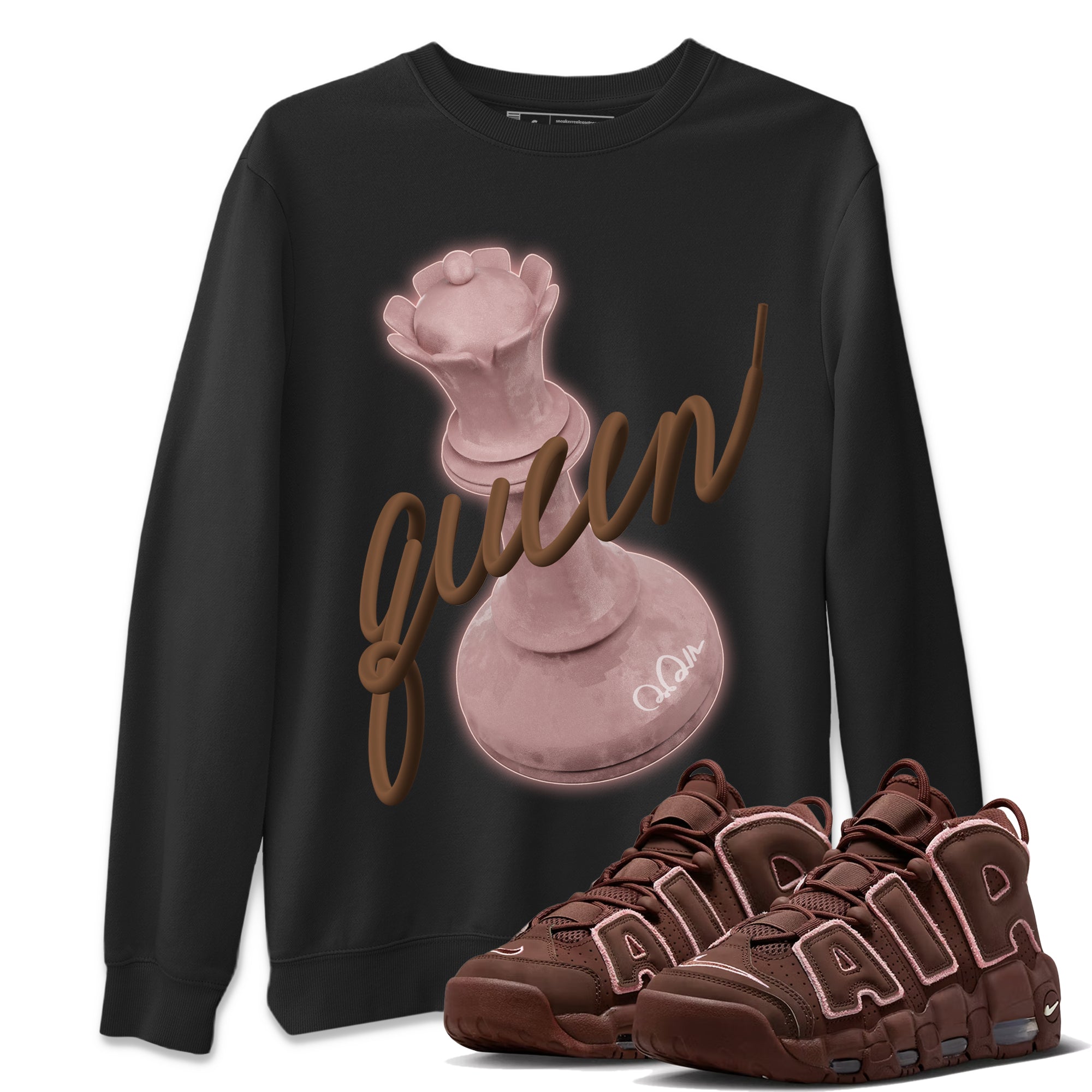 Air More Uptempo Valentines Day Shirt To Match Jordans 3D Queen Sneaker Tees Nike Uptempo Valentines Day Drip Gear Zone Sneaker Matching Clothing Unisex Shirts Black 1
