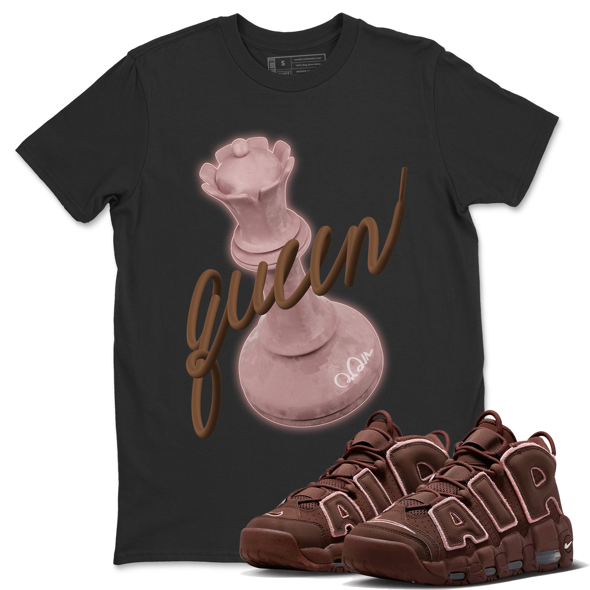 Air More Uptempo Valentines Day Shirt To Match Jordans 3D Queen Sneaker Tees Nike Uptempo Valentines Day Drip Gear Zone Sneaker Matching Clothing Unisex Shirts Black 1