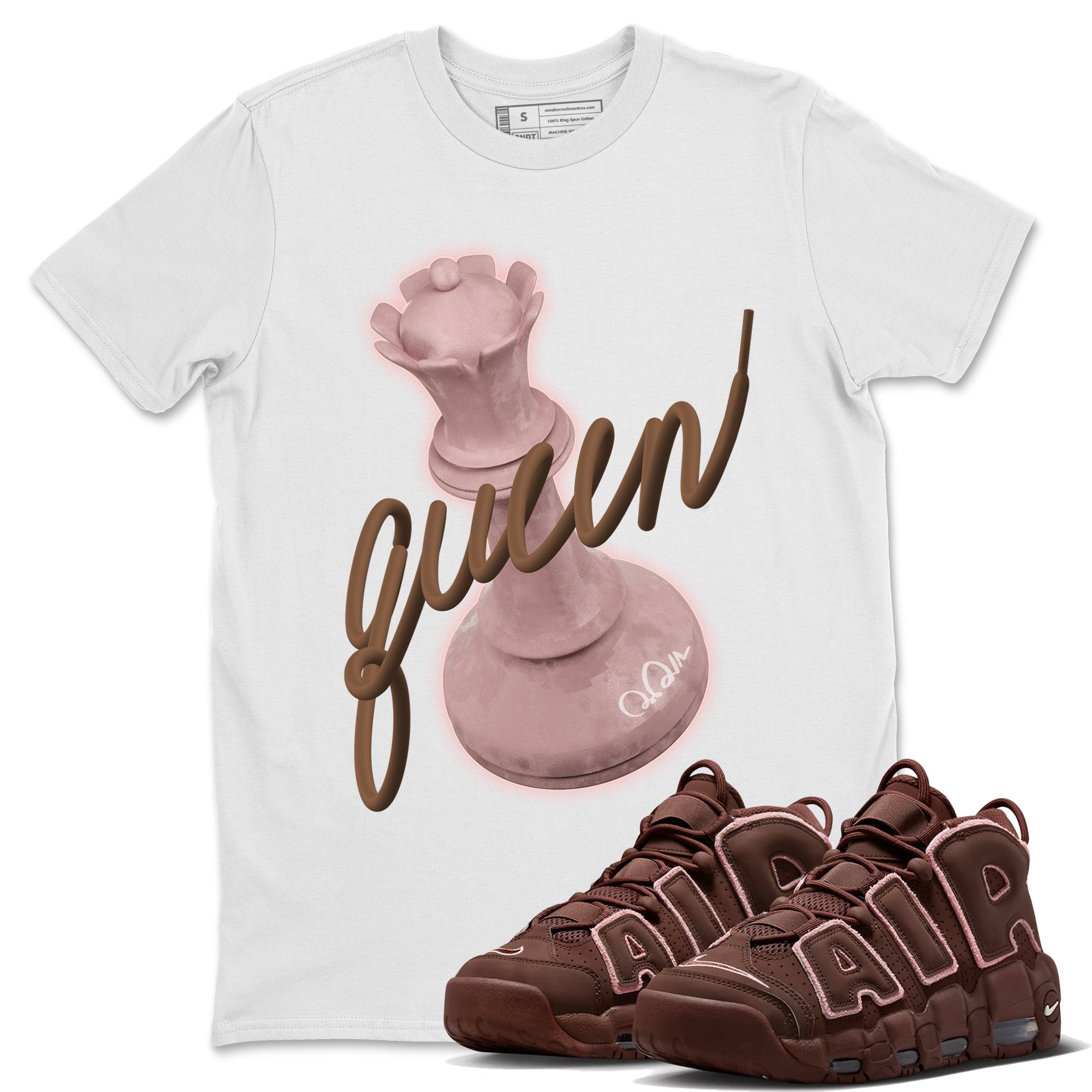 Air More Uptempo Valentines Day Shirt To Match Jordans 3D Queen Sneaker Tees Nike Uptempo Valentines Day Drip Gear Zone Sneaker Matching Clothing Unisex Shirts White 1