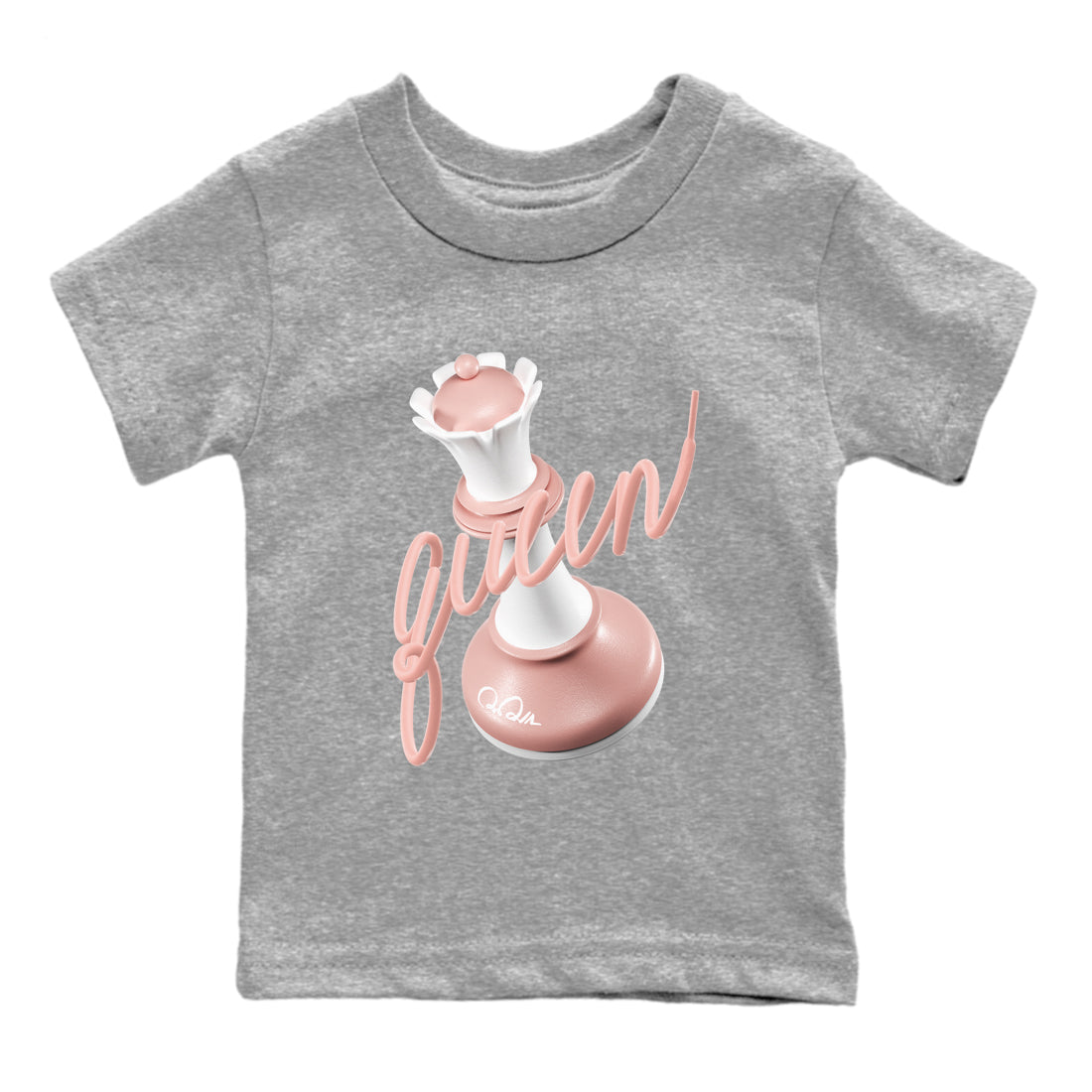 Dunk Rose Whisper shirt to match jordans 3D Queen Streetwear Sneaker Shirt Nike Dunk LowRose Whisper Drip Gear Zone Sneaker Matching Clothing Baby Toddler Heather Grey 2 T-Shirt