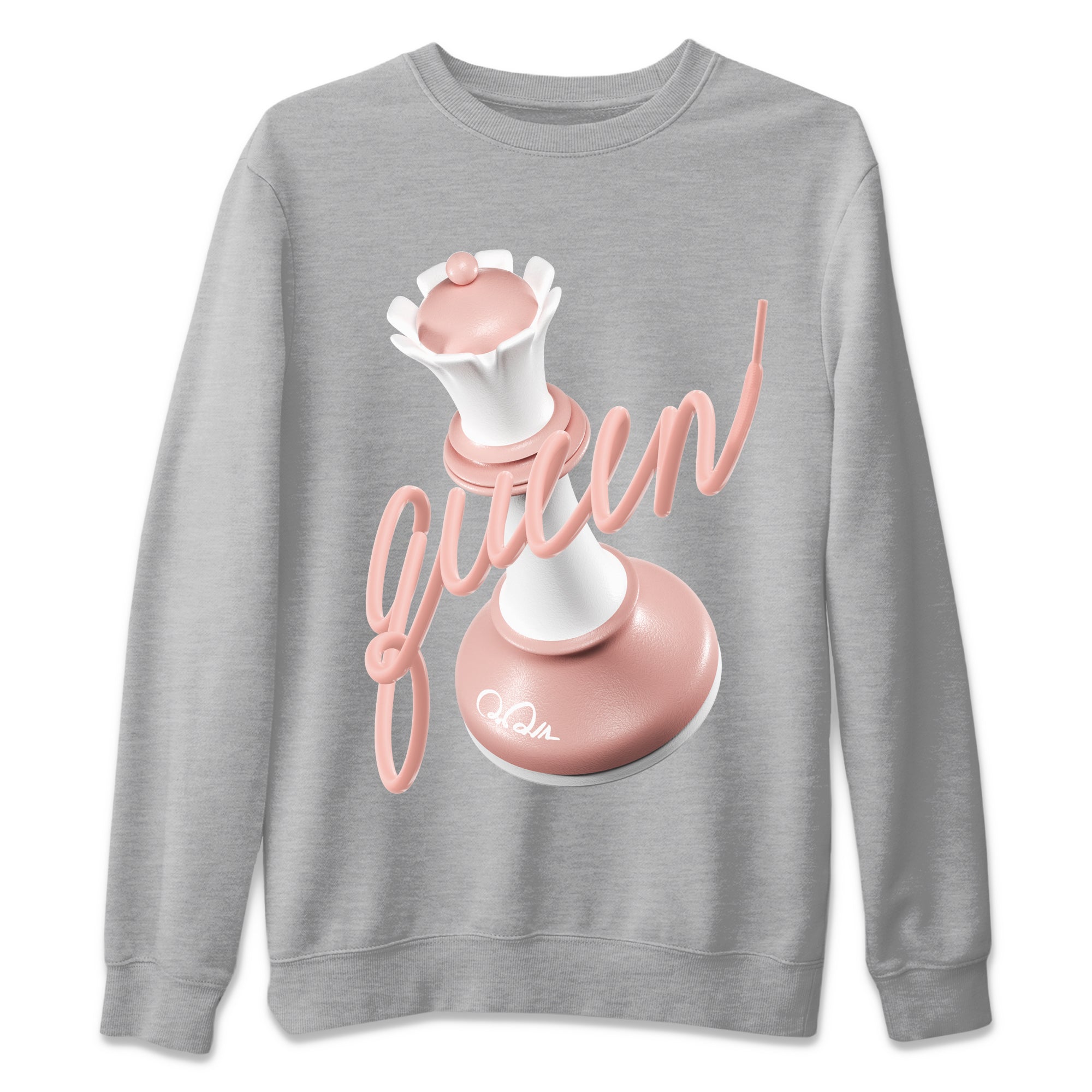 Dunk Rose Whisper shirt to match jordans 3D Queen Streetwear Sneaker Shirt Nike Dunk LowRose Whisper Drip Gear Zone Sneaker Matching Clothing Unisex Heather Grey 2 T-Shirt