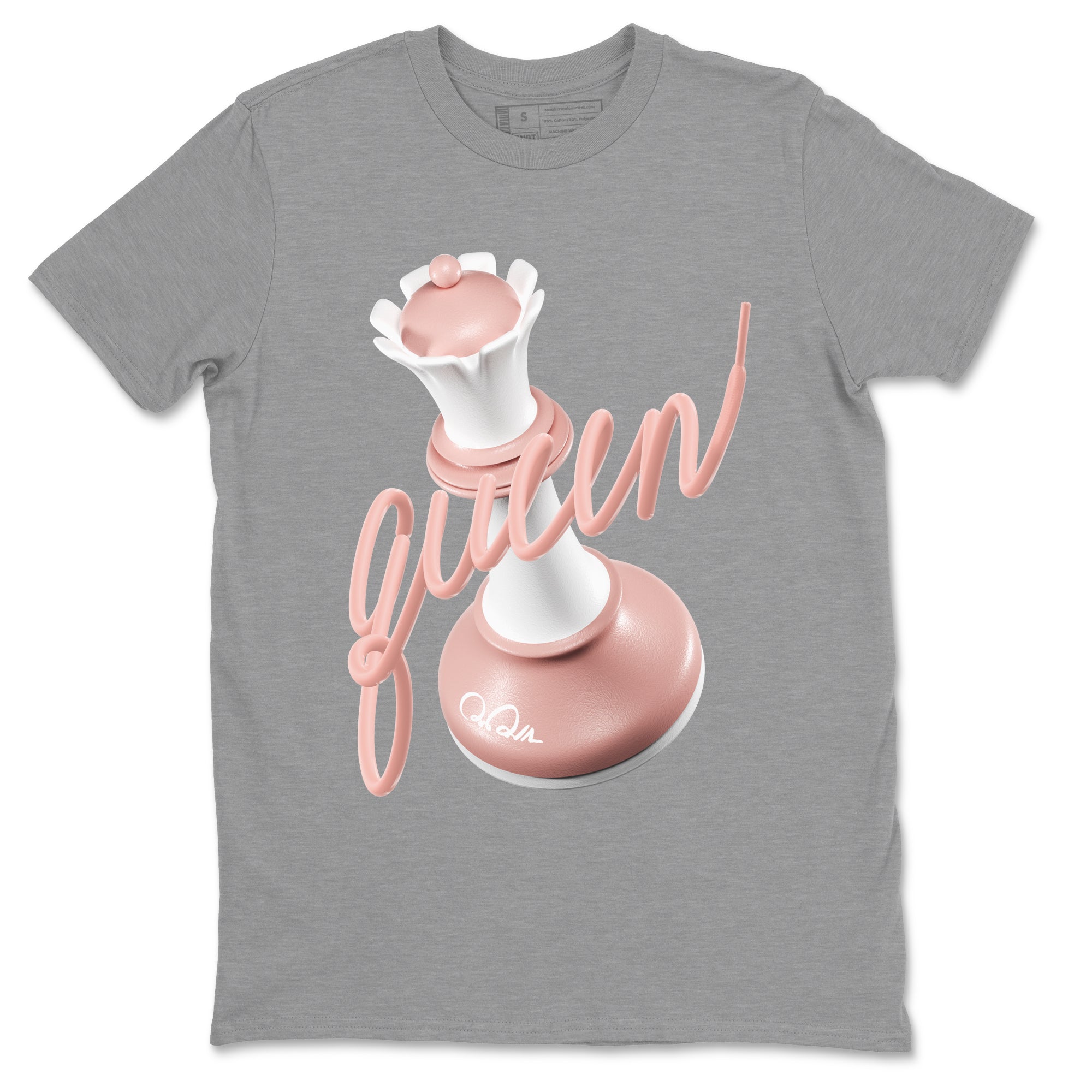 Dunk Rose Whisper shirt to match jordans 3D Queen Streetwear Sneaker Shirt Nike Dunk LowRose Whisper Drip Gear Zone Sneaker Matching Clothing Unisex Heather Grey 2 T-Shirt